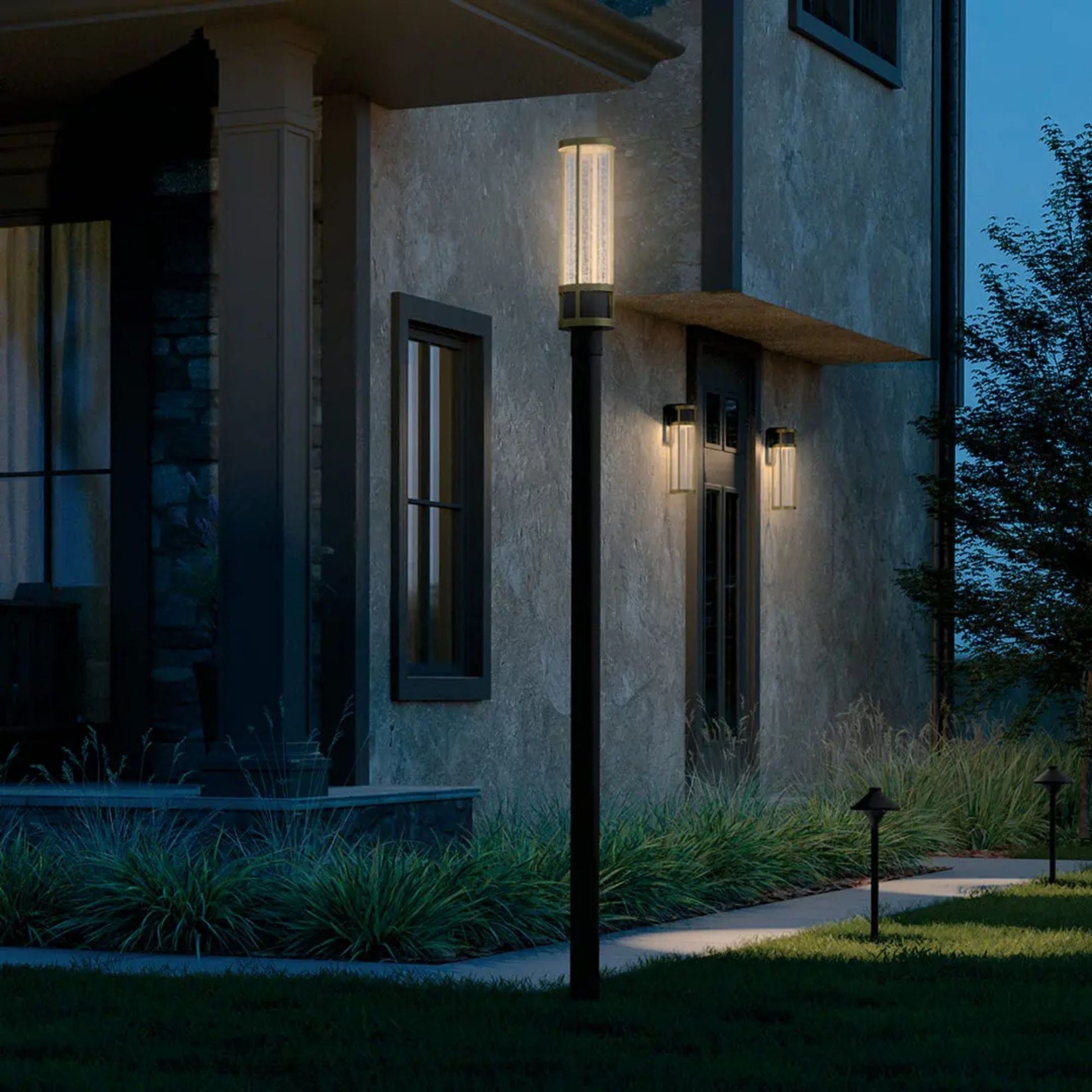 Camillo 20" LED Outdoor Wall Light, Textured Black Finish - Bees Lighting