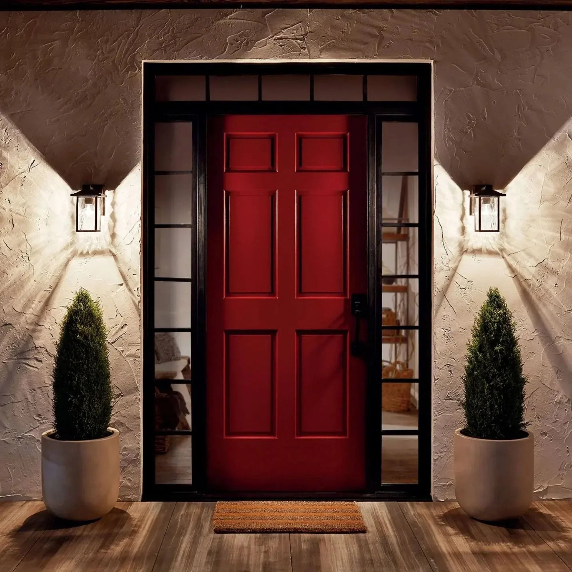 Capanna 10" Outdoor Wall Light, Textured Black Finish