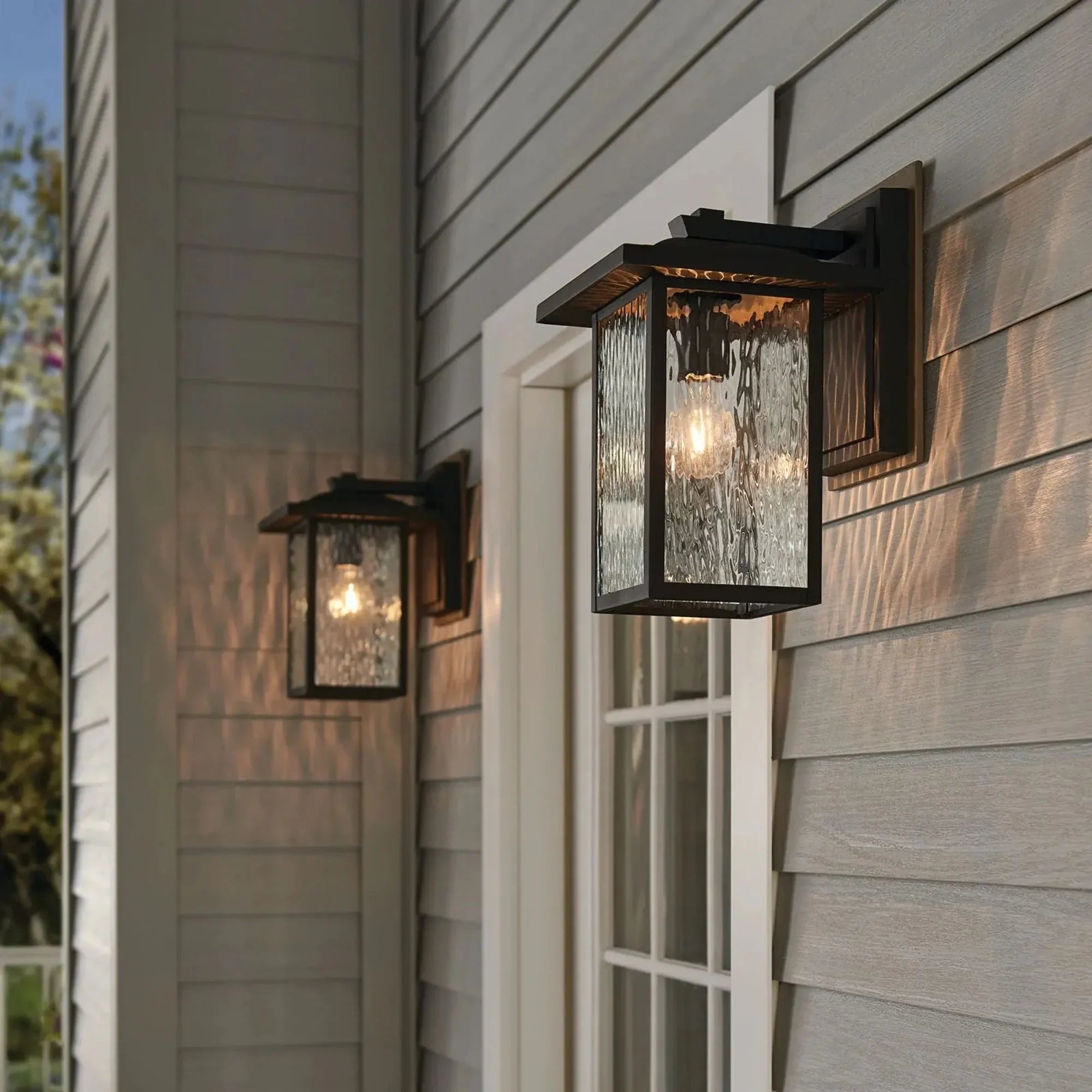 Capanna 13" Outdoor Wall Light, Textured Black Finish