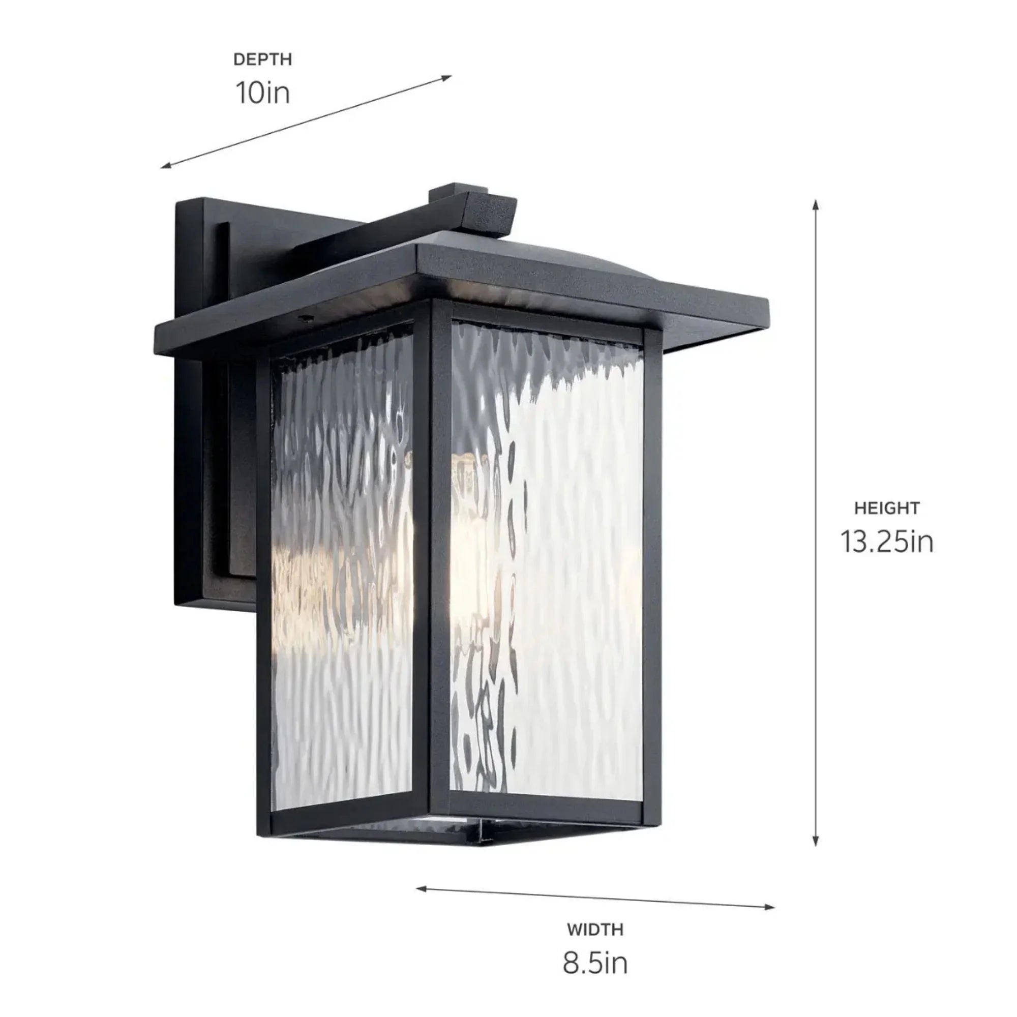 Capanna 13" Outdoor Wall Light, Textured Black Finish