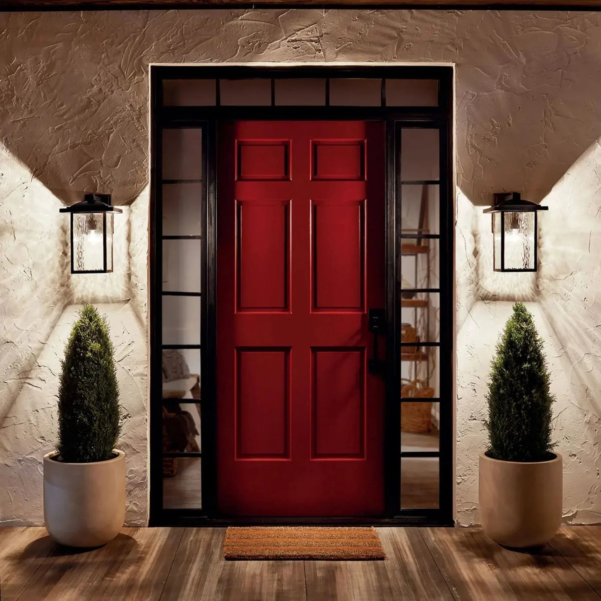 Kichler Capanna 15.62 in. Outdoor Wall Sconce, Olde Bronze with Clear Water Glass