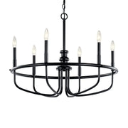 Kichler Capitol Hill 28.75 in. 6-Light Chandelier, Black