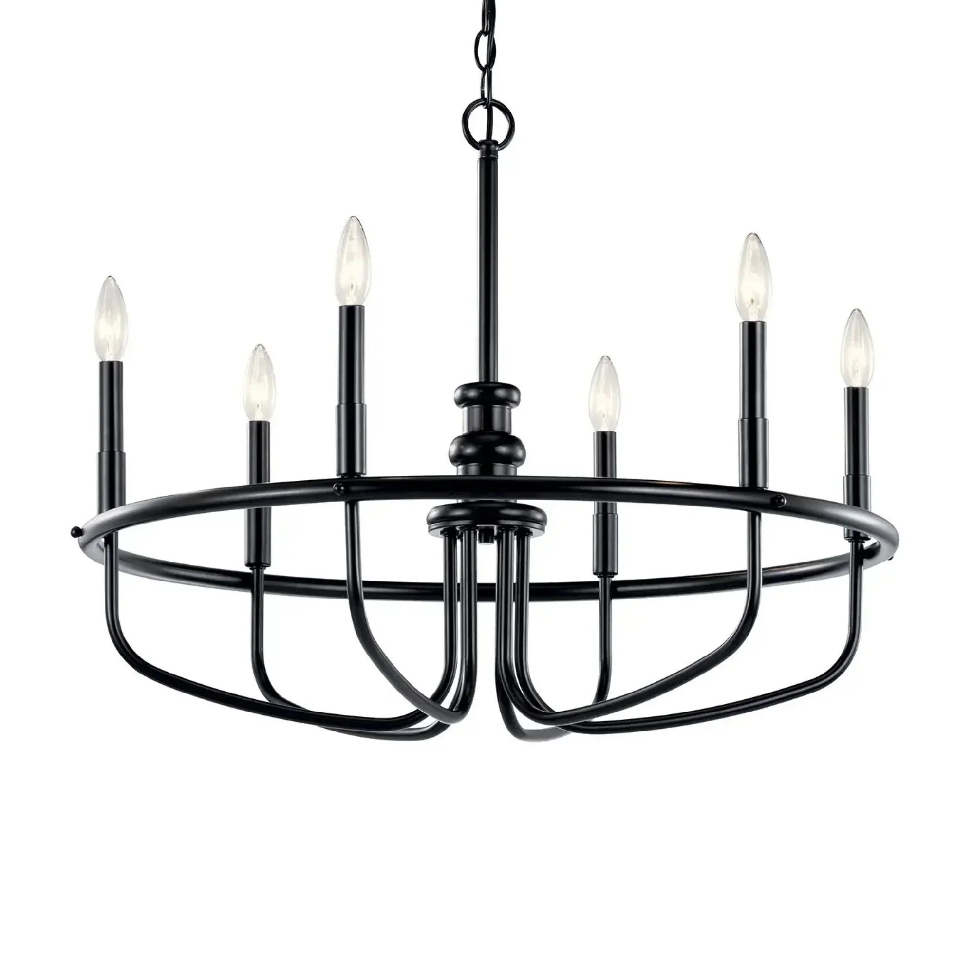 Kichler Capitol Hill 28.75 in. 6-Light Chandelier, Black