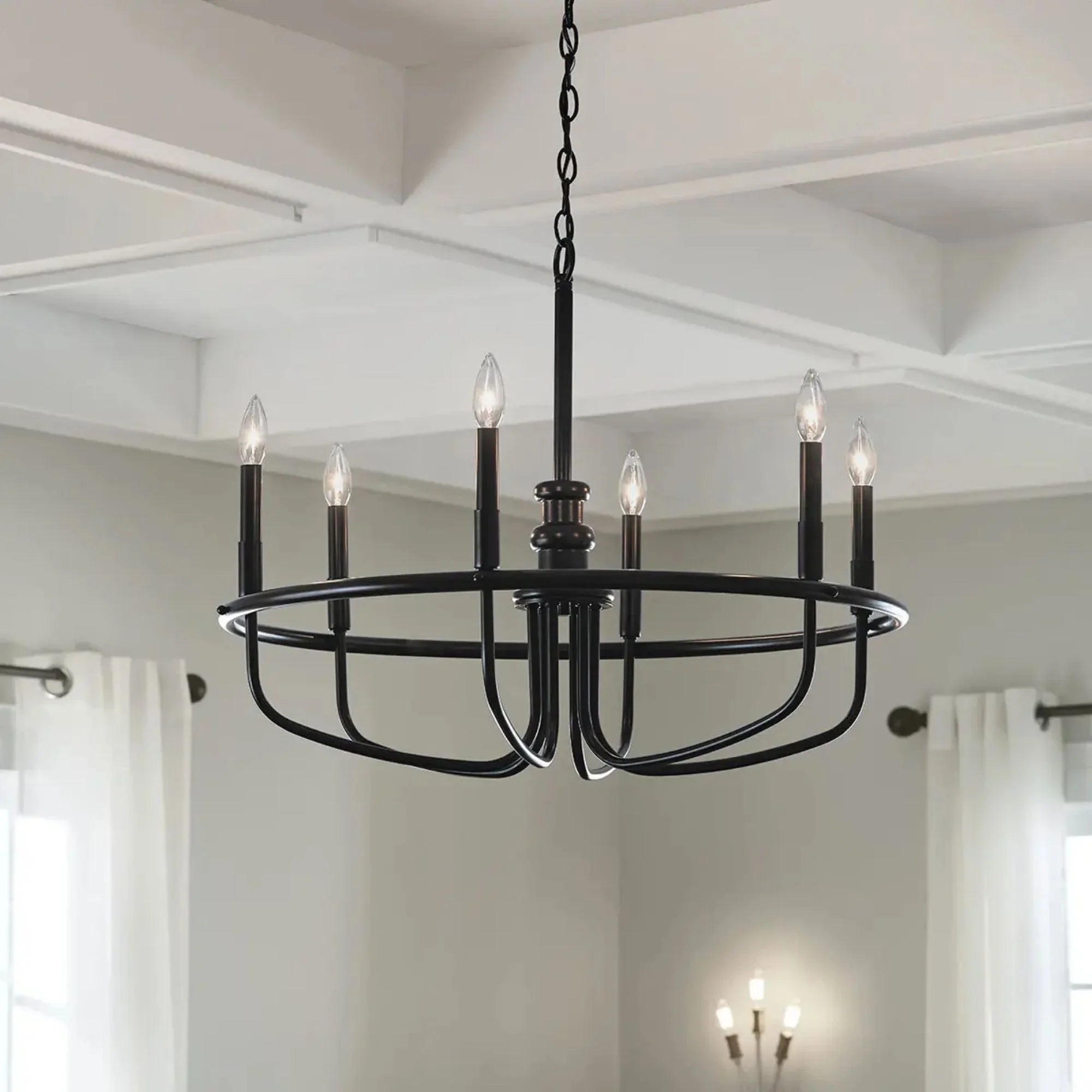 Kichler Capitol Hill 28.75 in. 6-Light Chandelier, Black