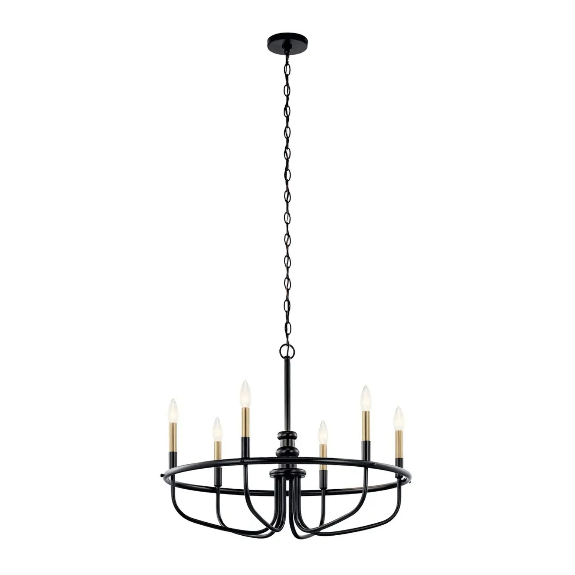 Kichler Capitol Hill 28.75 in. 6-Light Chandelier, Black