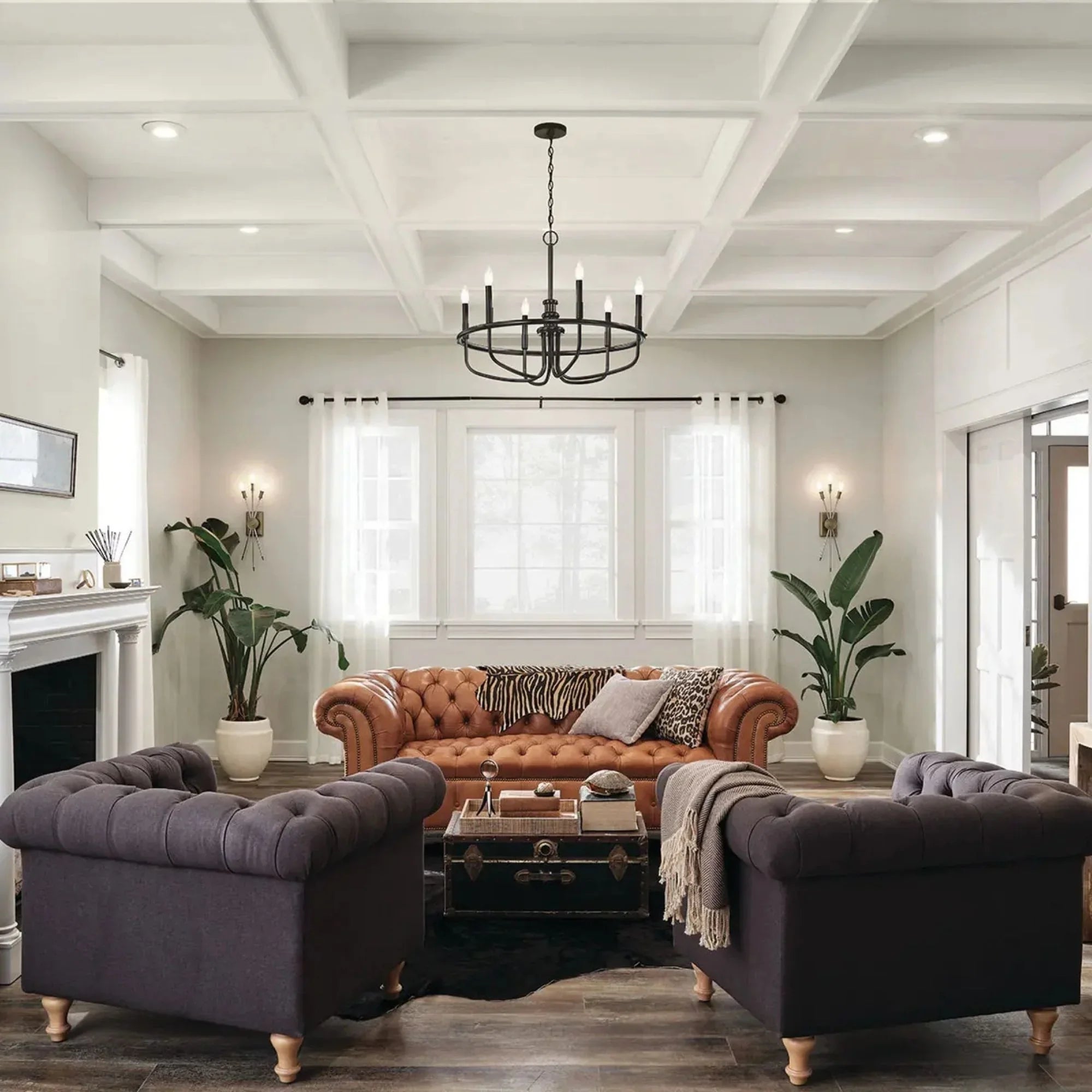 Kichler Capitol Hill 28.75 in. 6-Light Chandelier, Black