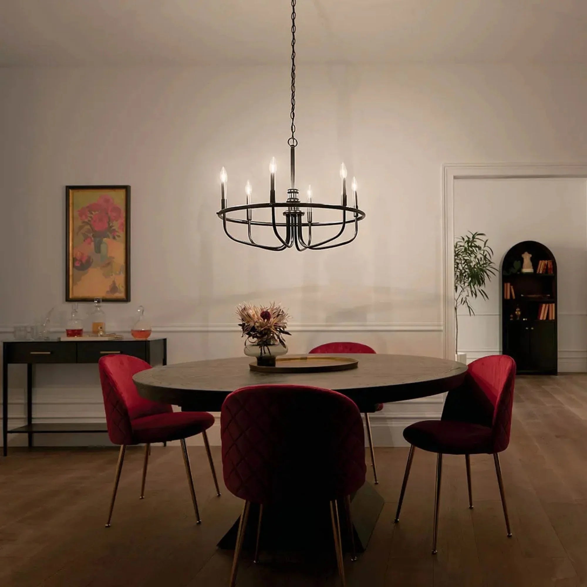 Kichler Capitol Hill 28.75 in. 6-Light Chandelier, Black