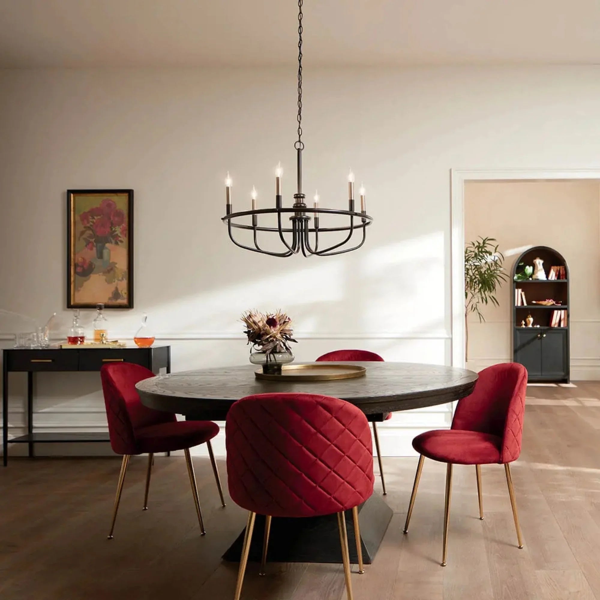 Kichler Capitol Hill 28.75 in. 6-Light Chandelier, Black
