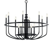 Kichler Capitol Hill 34.75 in. 12-Light Chandelier, Black