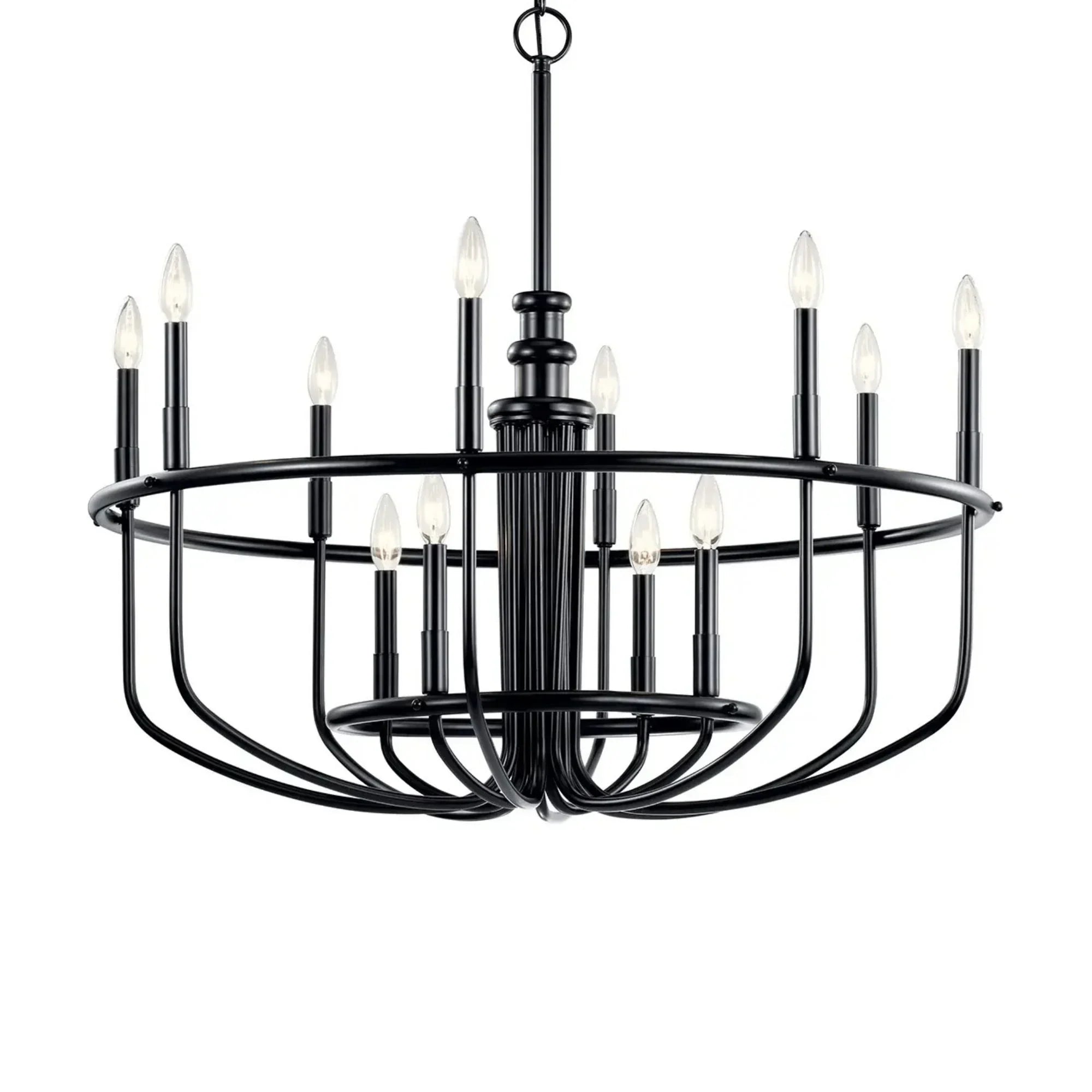 Kichler Capitol Hill 34.75 in. 12-Light Chandelier, Black