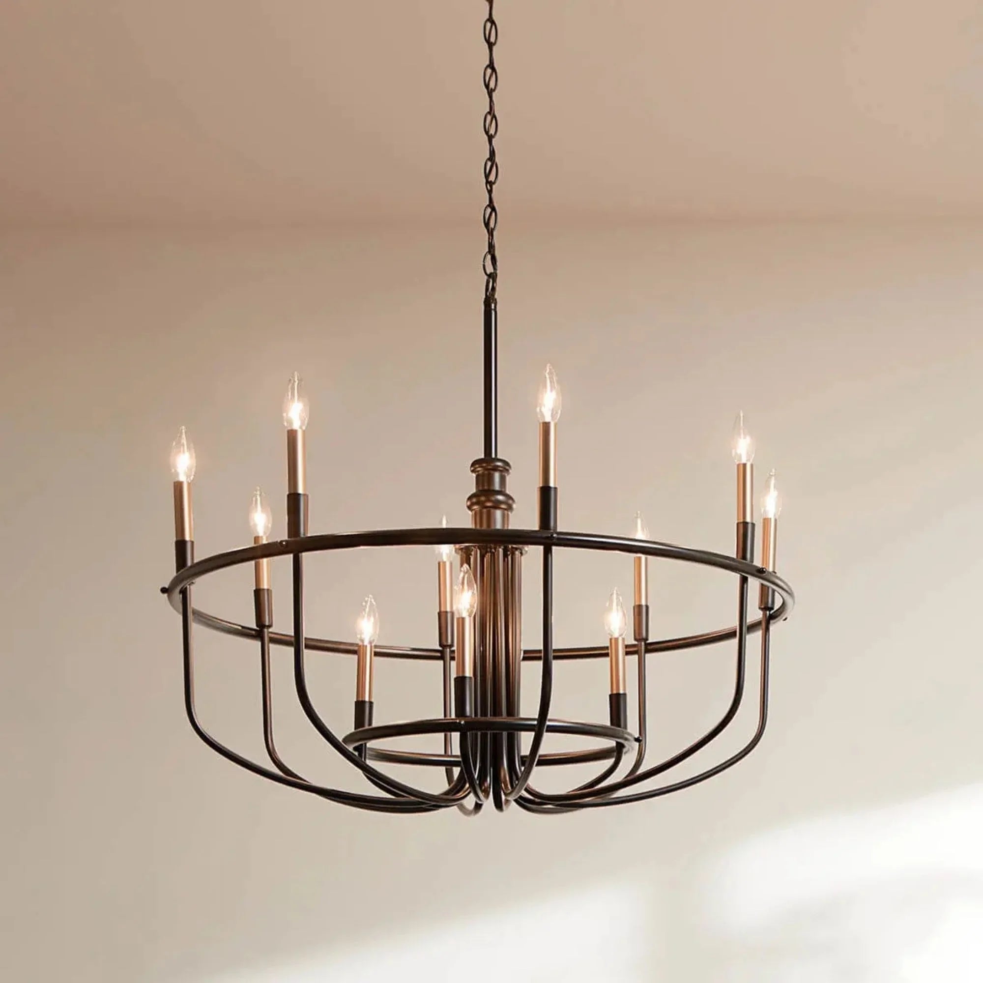 Kichler Capitol Hill 34.75 in. 12-Light Chandelier, Black