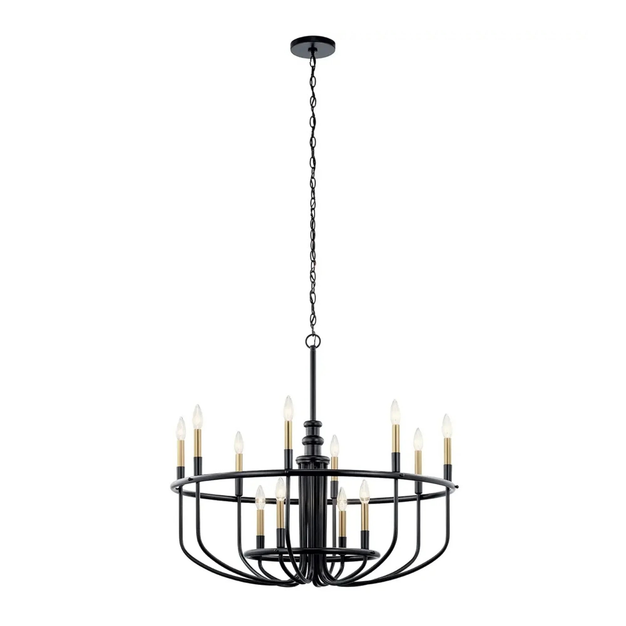 Kichler Capitol Hill 34.75 in. 12-Light Chandelier, Black