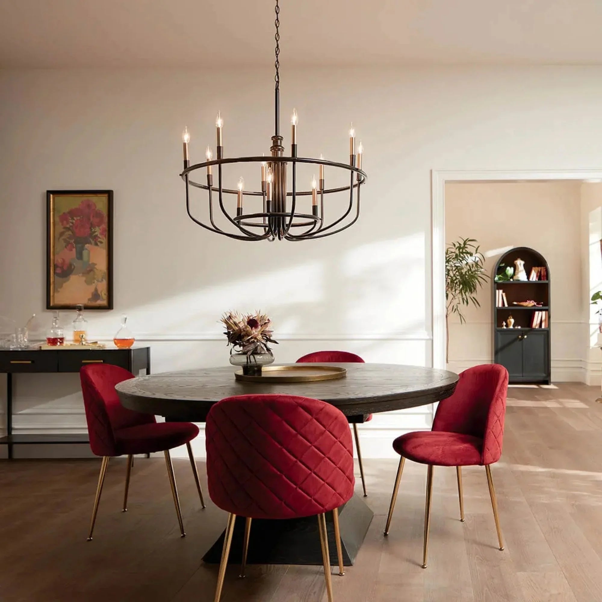 Kichler Capitol Hill 34.75 in. 12-Light Chandelier, Black