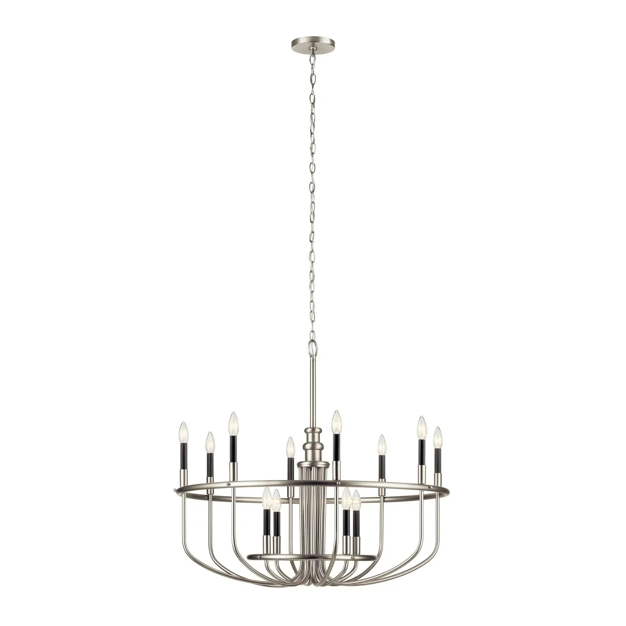 Kichler Capitol Hill 34.75 in. 12-Light Chandelier, Brushed Nickel