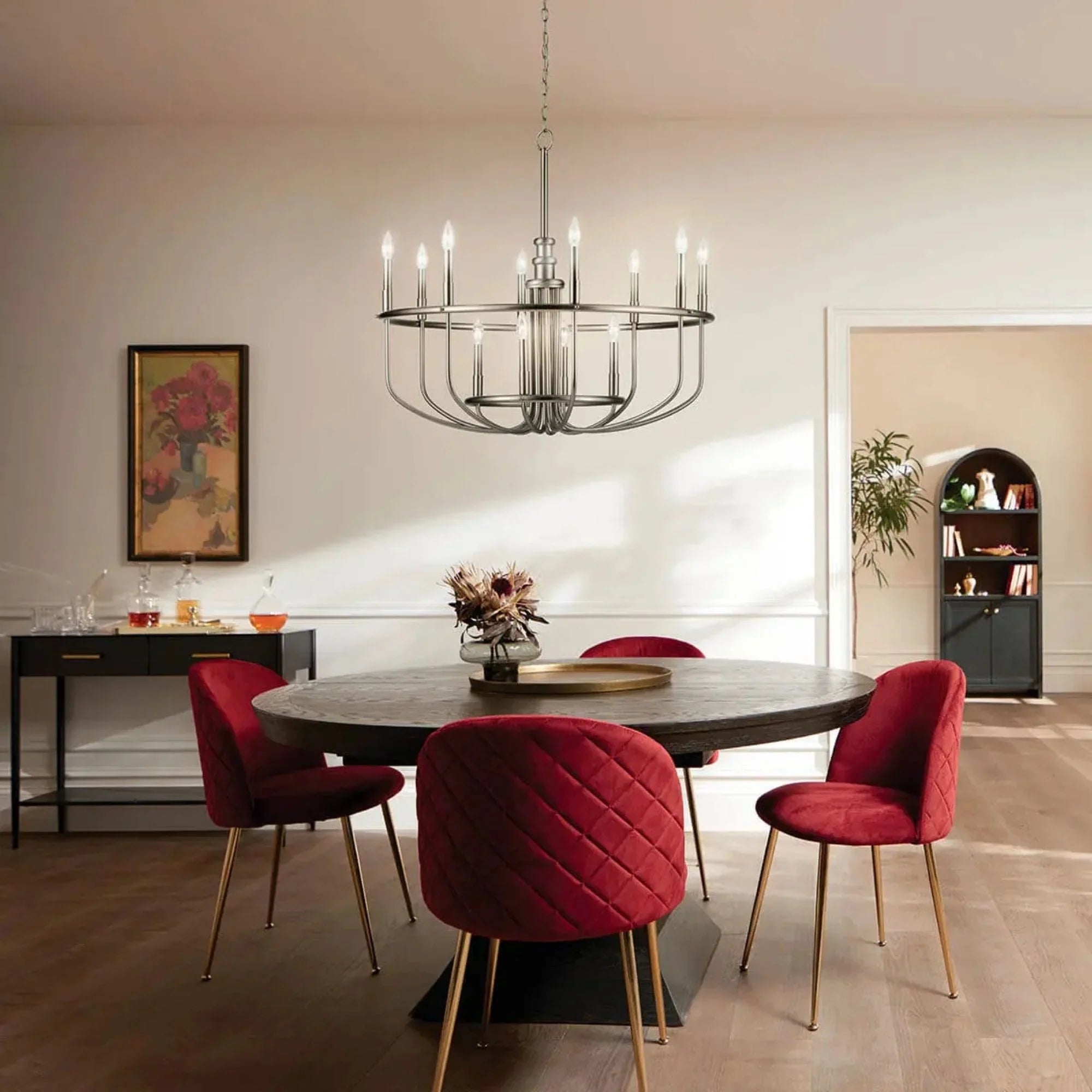 Kichler Capitol Hill 34.75 in. 12-Light Chandelier, Brushed Nickel
