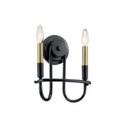 Kichler Capitol Hill 10.75 in. 2-Light Wall Sconce, Black
