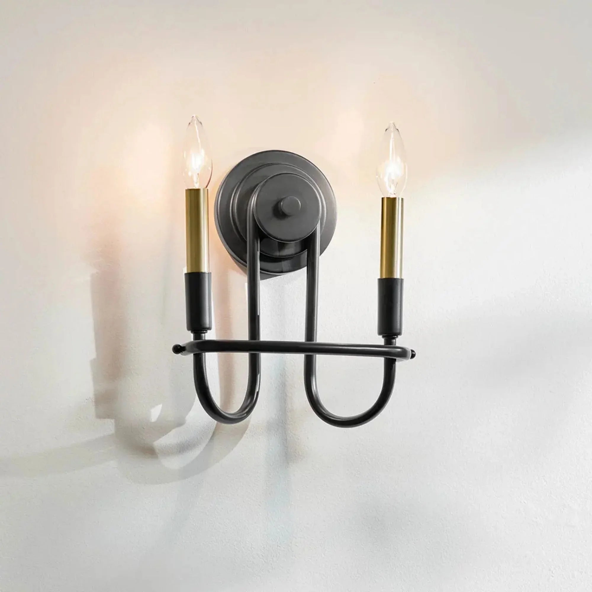 Kichler Capitol Hill 10.75 in. 2-Light Wall Sconce, Black