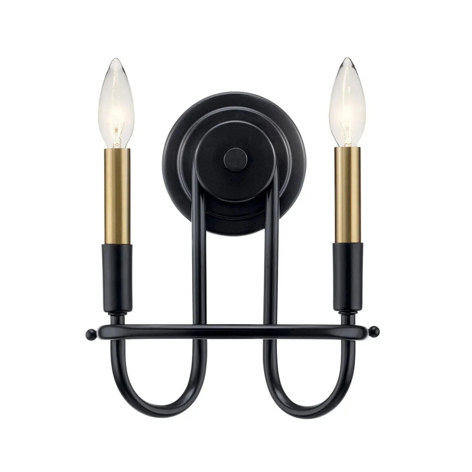 Kichler Capitol Hill 10.75 in. 2-Light Wall Sconce, Black