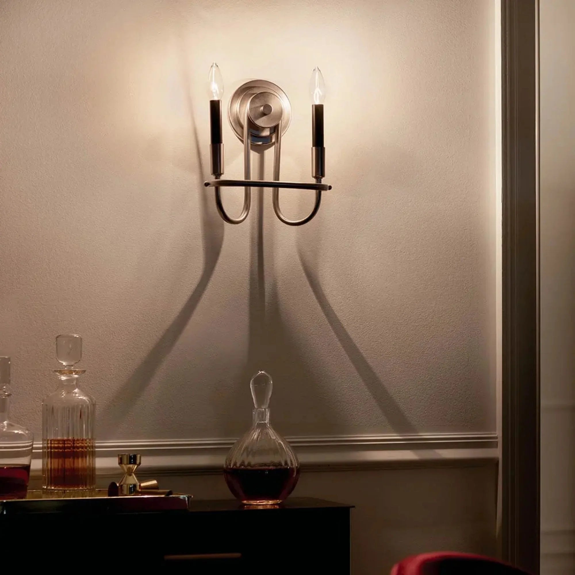 Kichler Capitol Hill 10.75 in. 2-Light Wall Sconce, Brushed Nickel