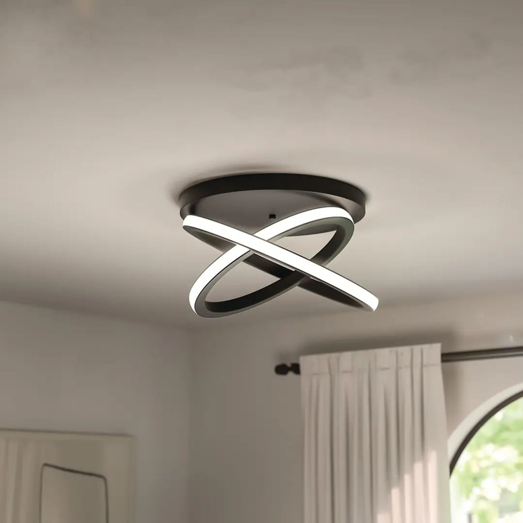 Caputo 17" LED Flush Mount, Matte Black Finish