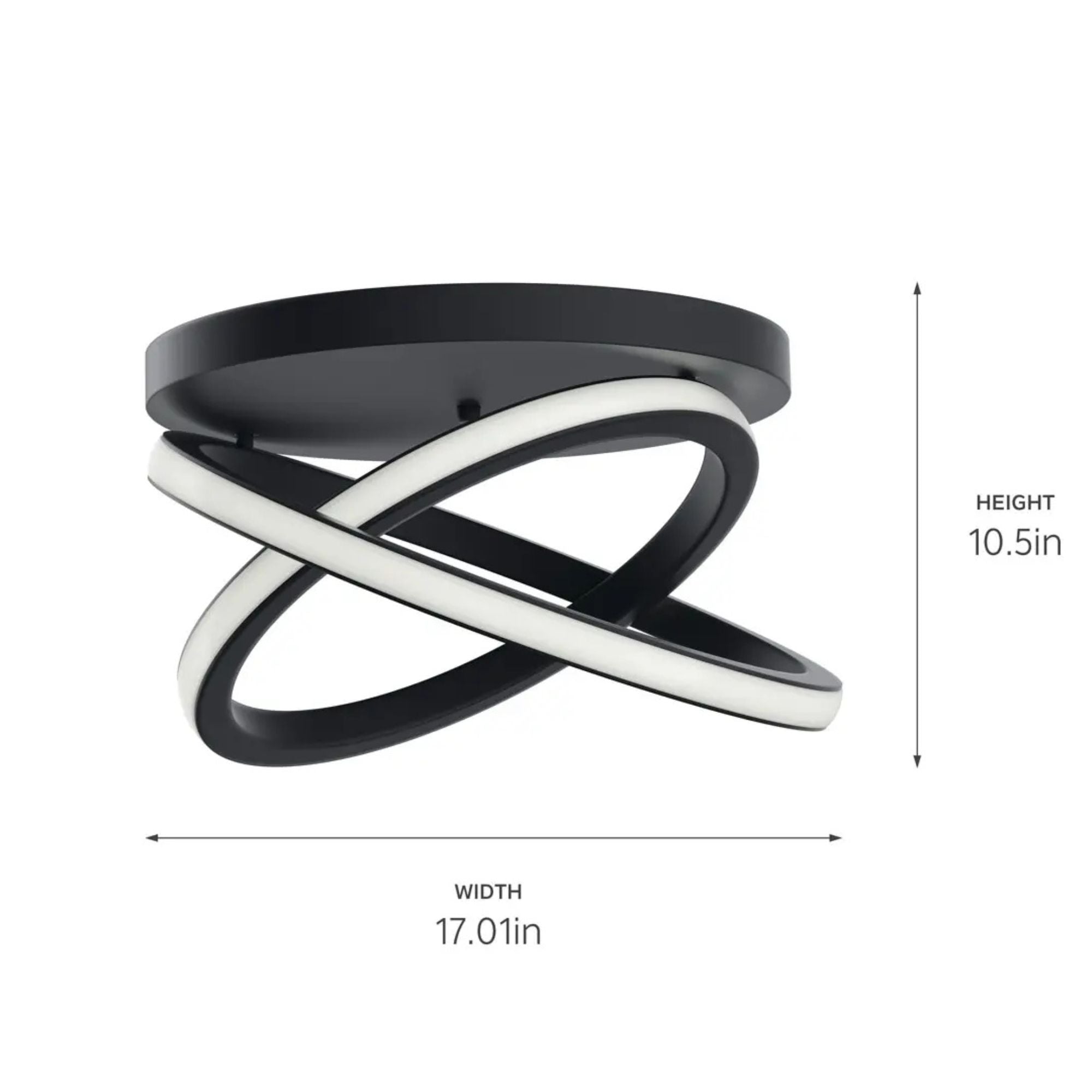 Caputo 17" LED Flush Mount, Matte Black Finish