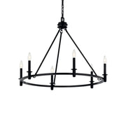 Carrick 32" 6-Light Chandelier, Black Finish