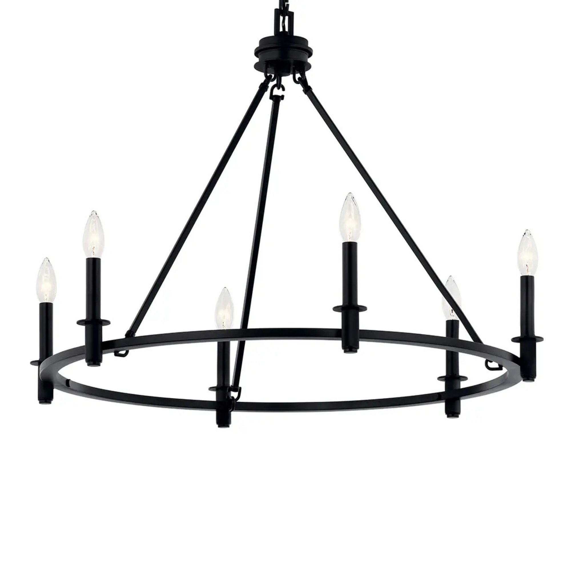Carrick 32" 6-Light Chandelier, Black Finish