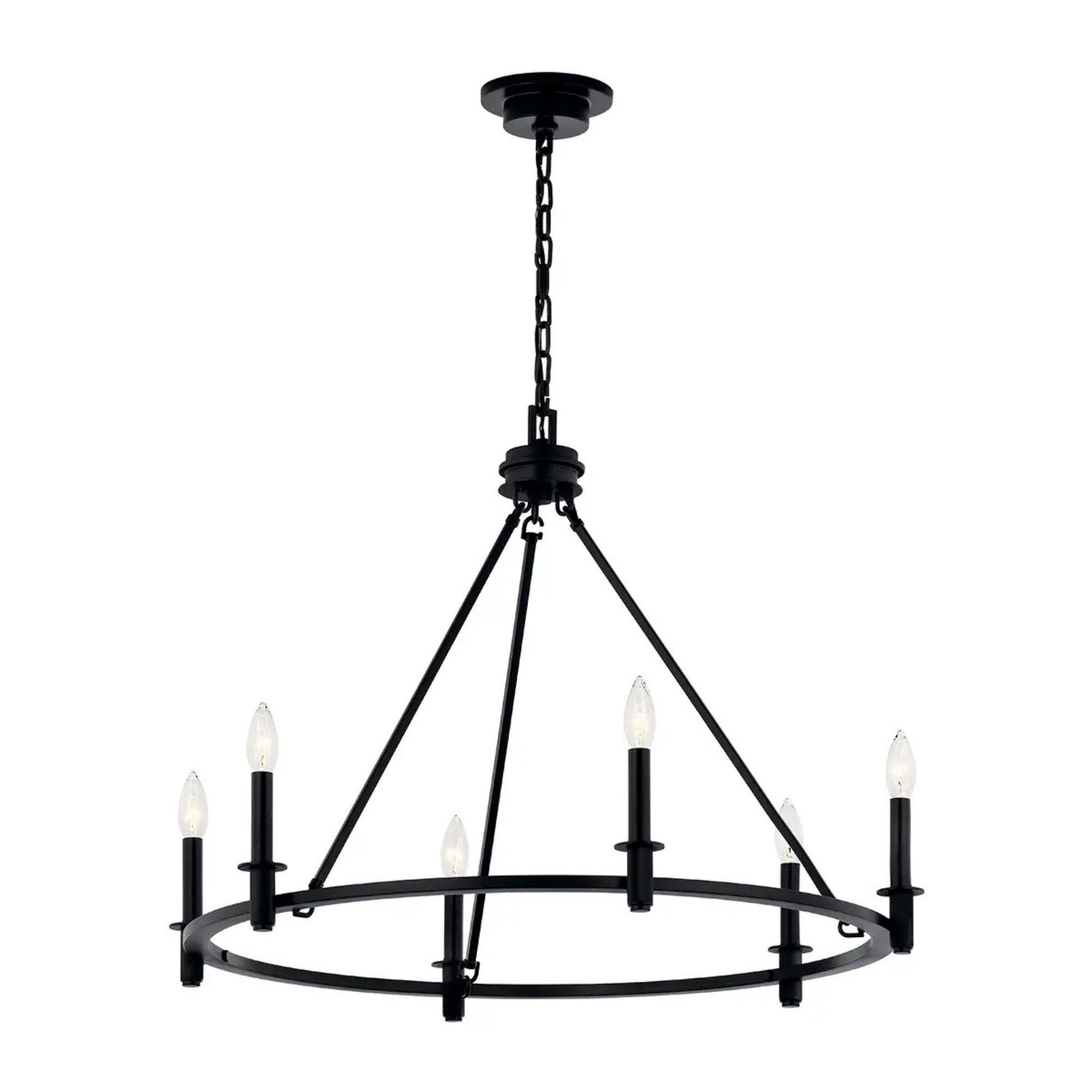 Carrick 32" 6-Light Chandelier, Black Finish