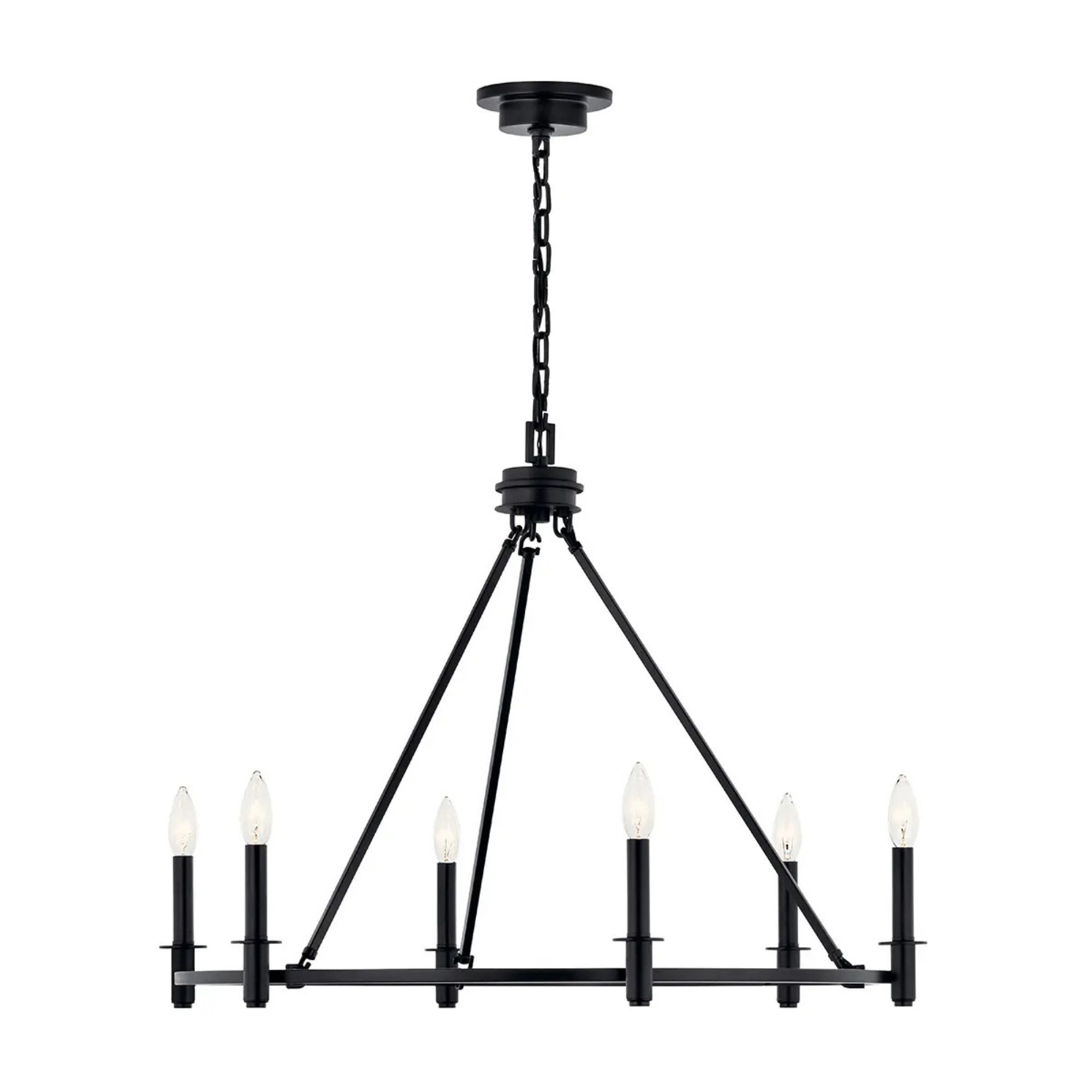Carrick 32" 6-Light Chandelier, Black Finish