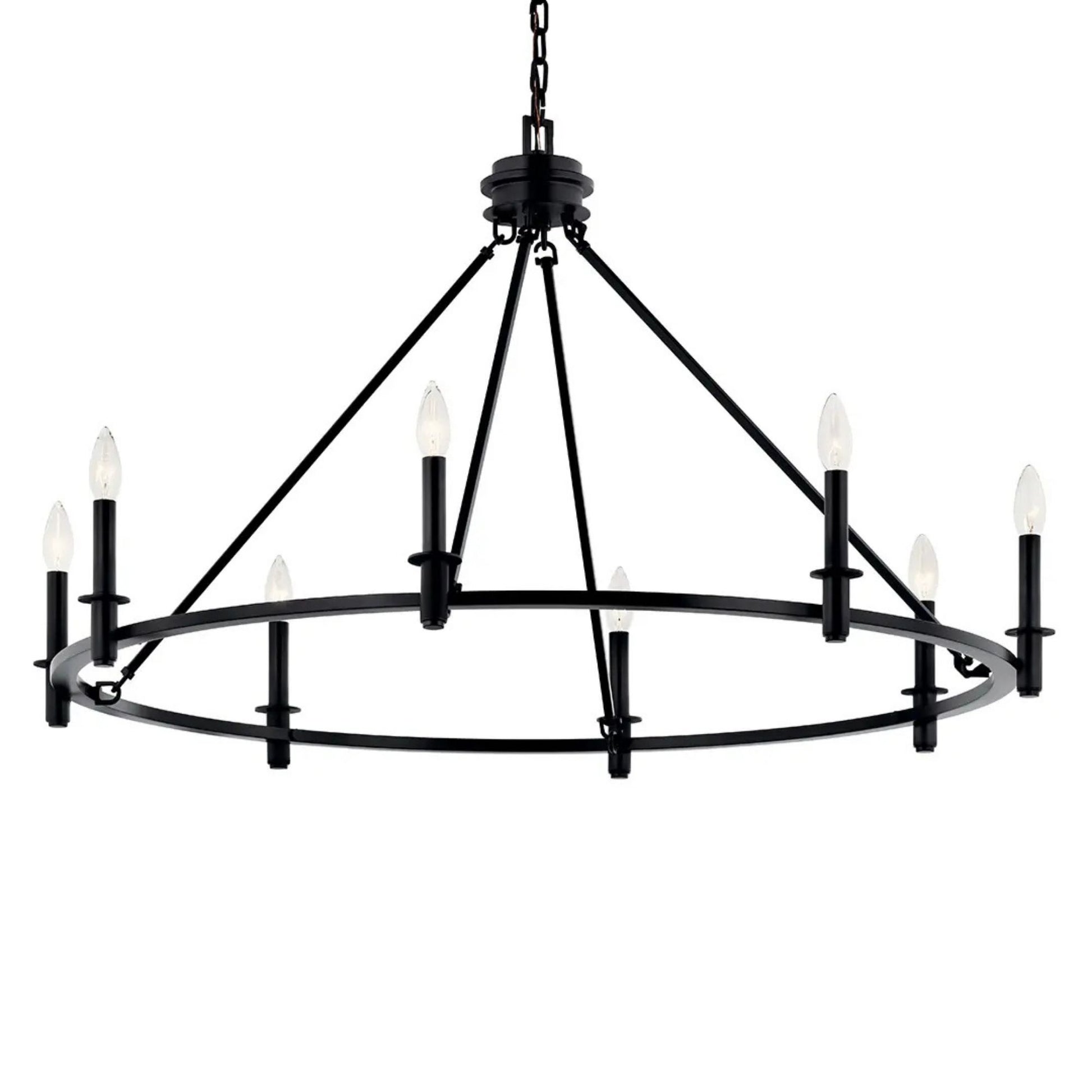 Carrick 41" 8-Light Chandelier, Black Finish - Bees Lighting