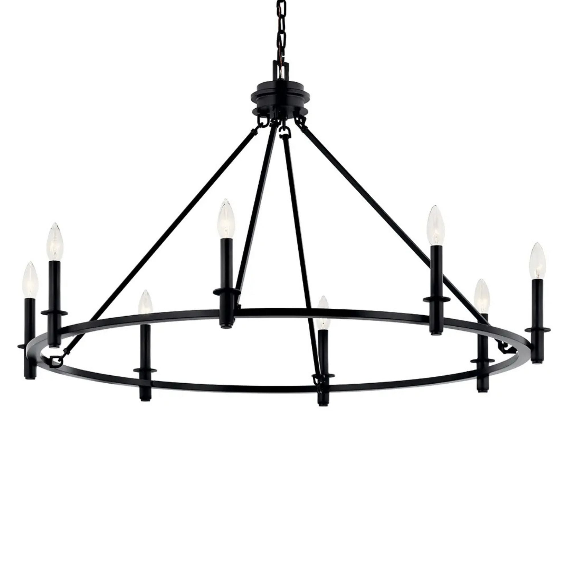 Carrick 41" 8-Light Chandelier, Black Finish - Bees Lighting