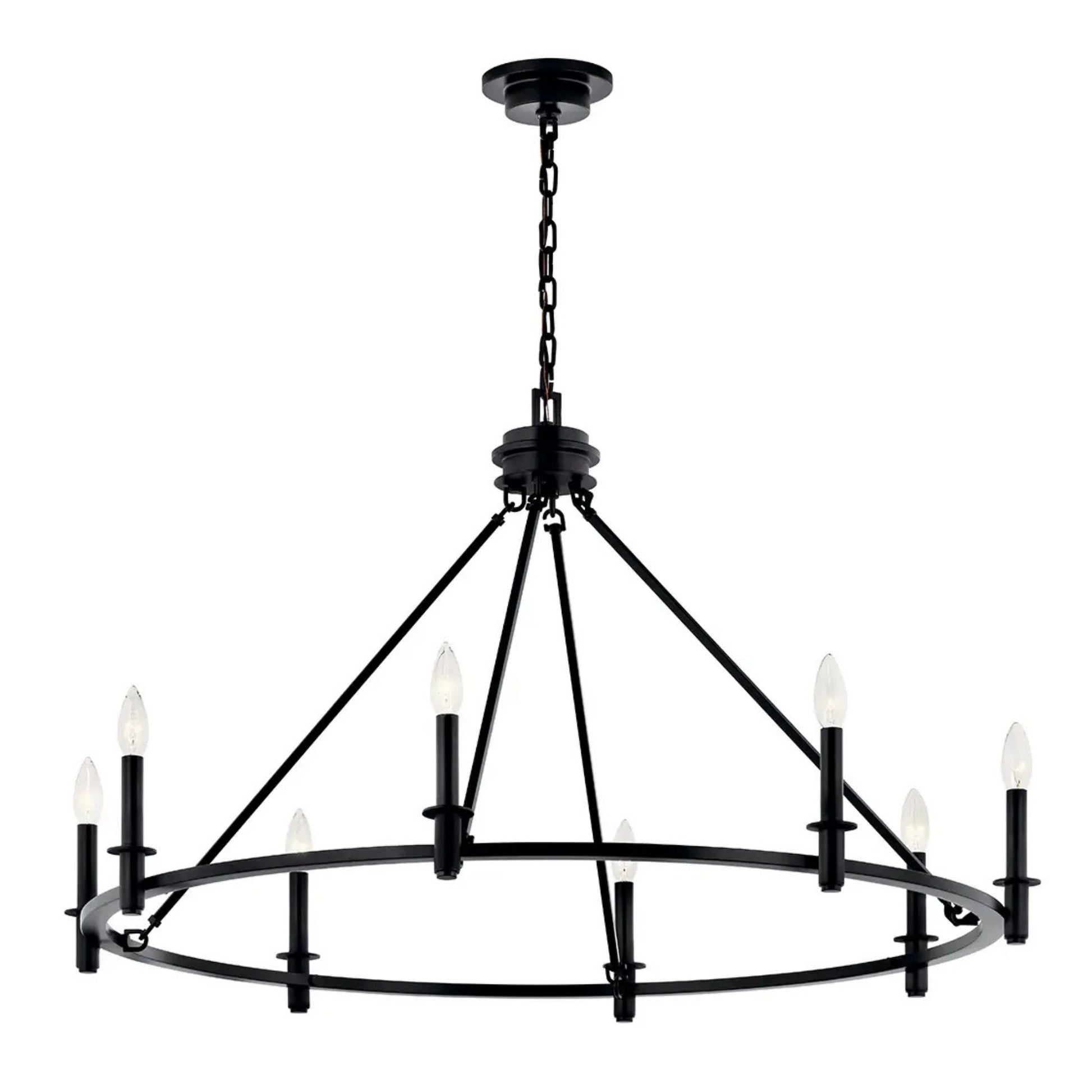 Carrick 41" 8-Light Chandelier, Black Finish - Bees Lighting