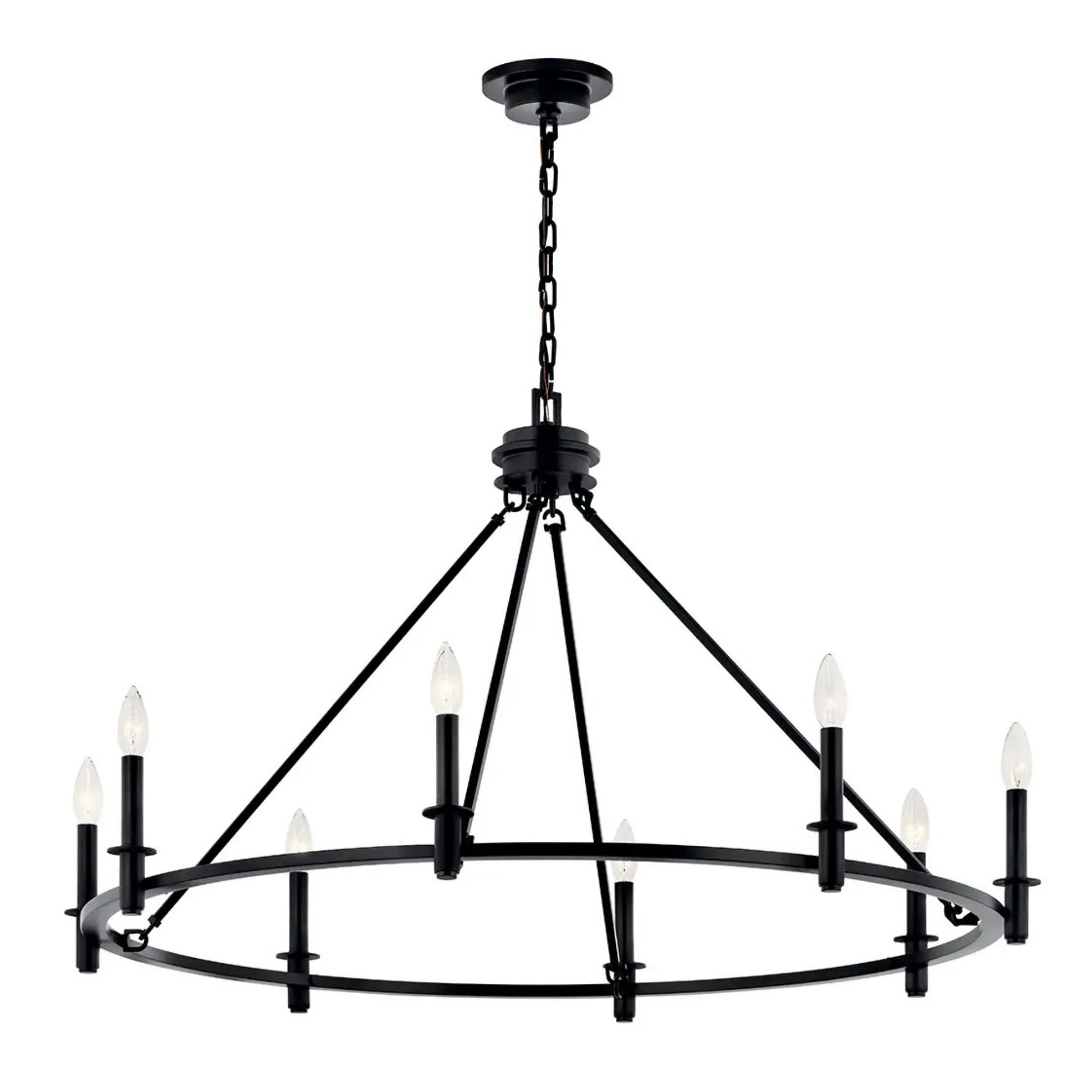 Carrick 41" 8-Light Chandelier, Black Finish - Bees Lighting