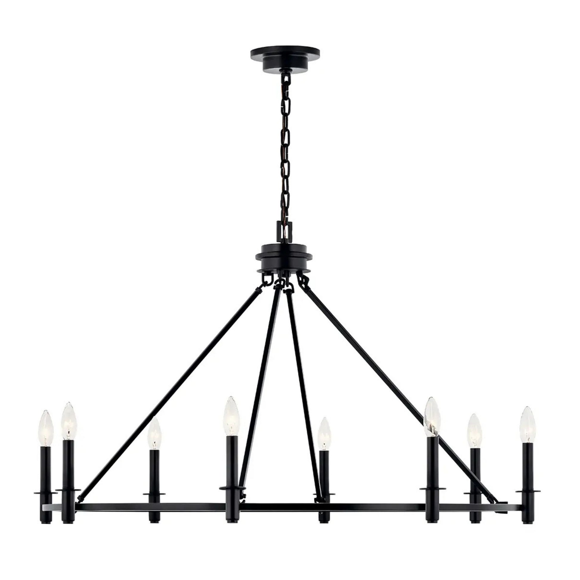 Carrick 41" 8-Light Chandelier, Black Finish - Bees Lighting