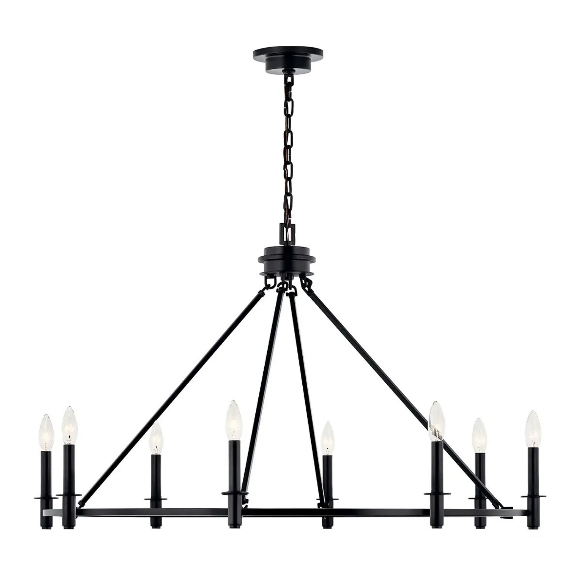 Carrick 41" 8-Light Chandelier, Black Finish - Bees Lighting