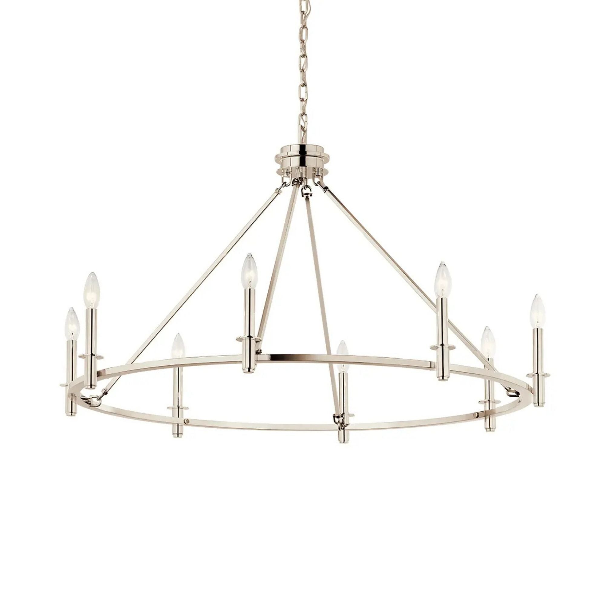 Carrick 41" 8-Light Chandelier, Polished Nickel Finish