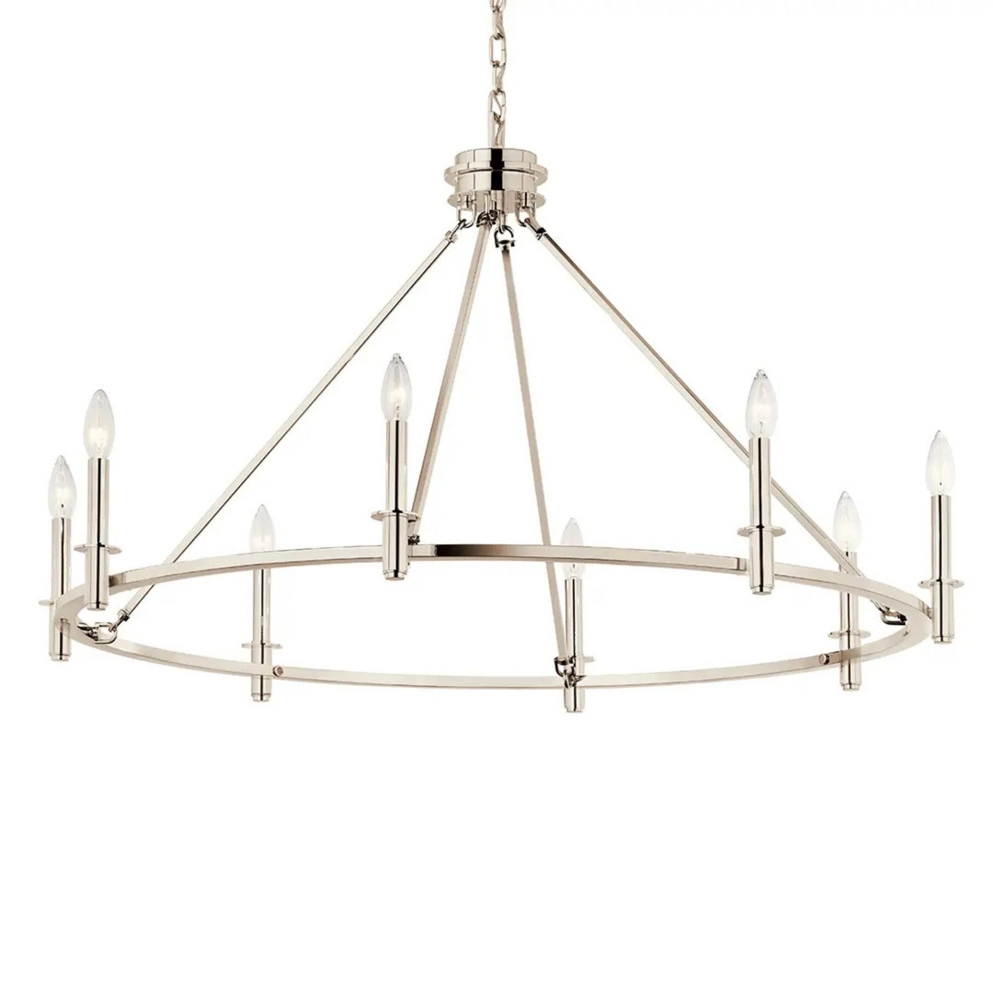 Carrick 41" 8-Light Chandelier, Polished Nickel Finish