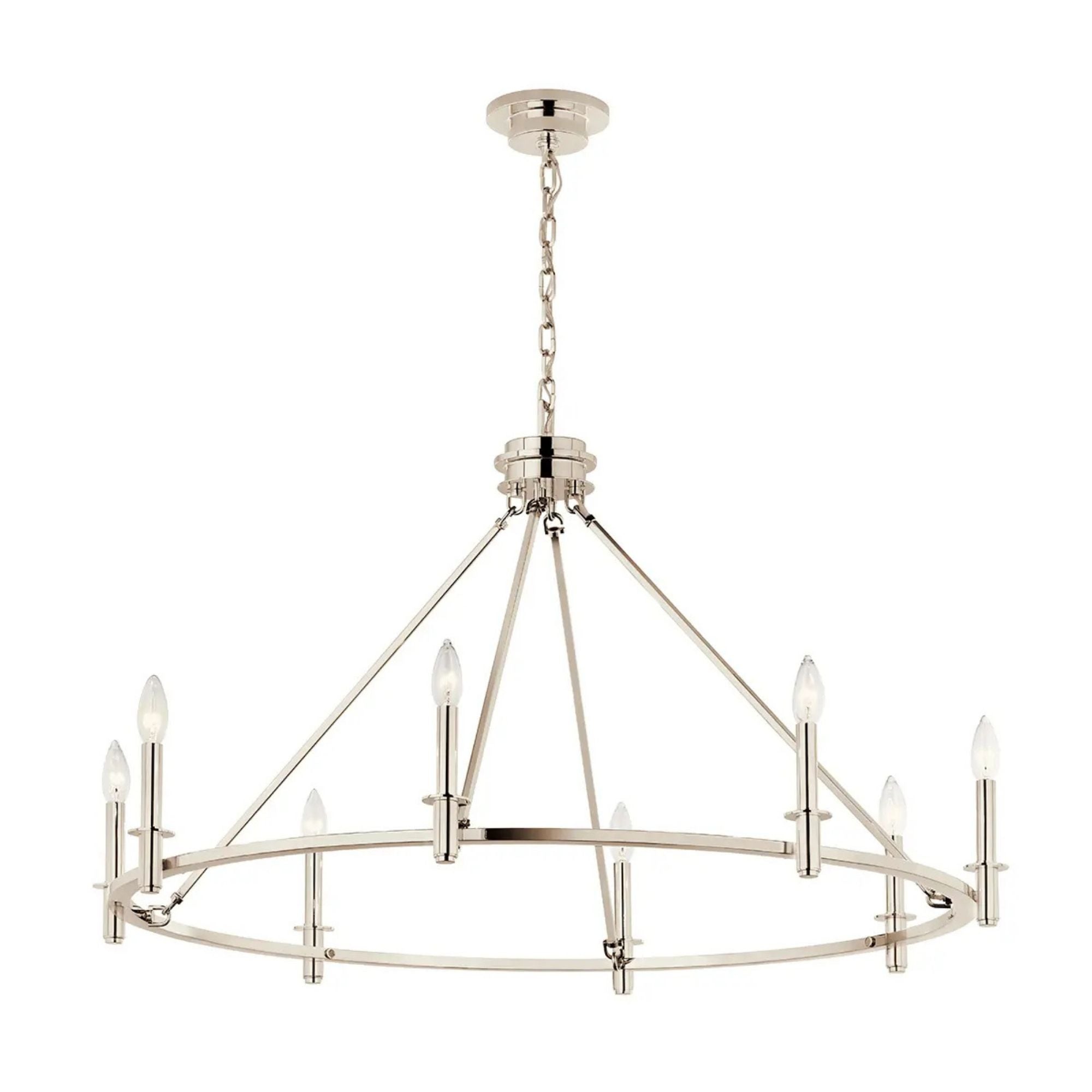 Carrick 41" 8-Light Chandelier, Polished Nickel Finish