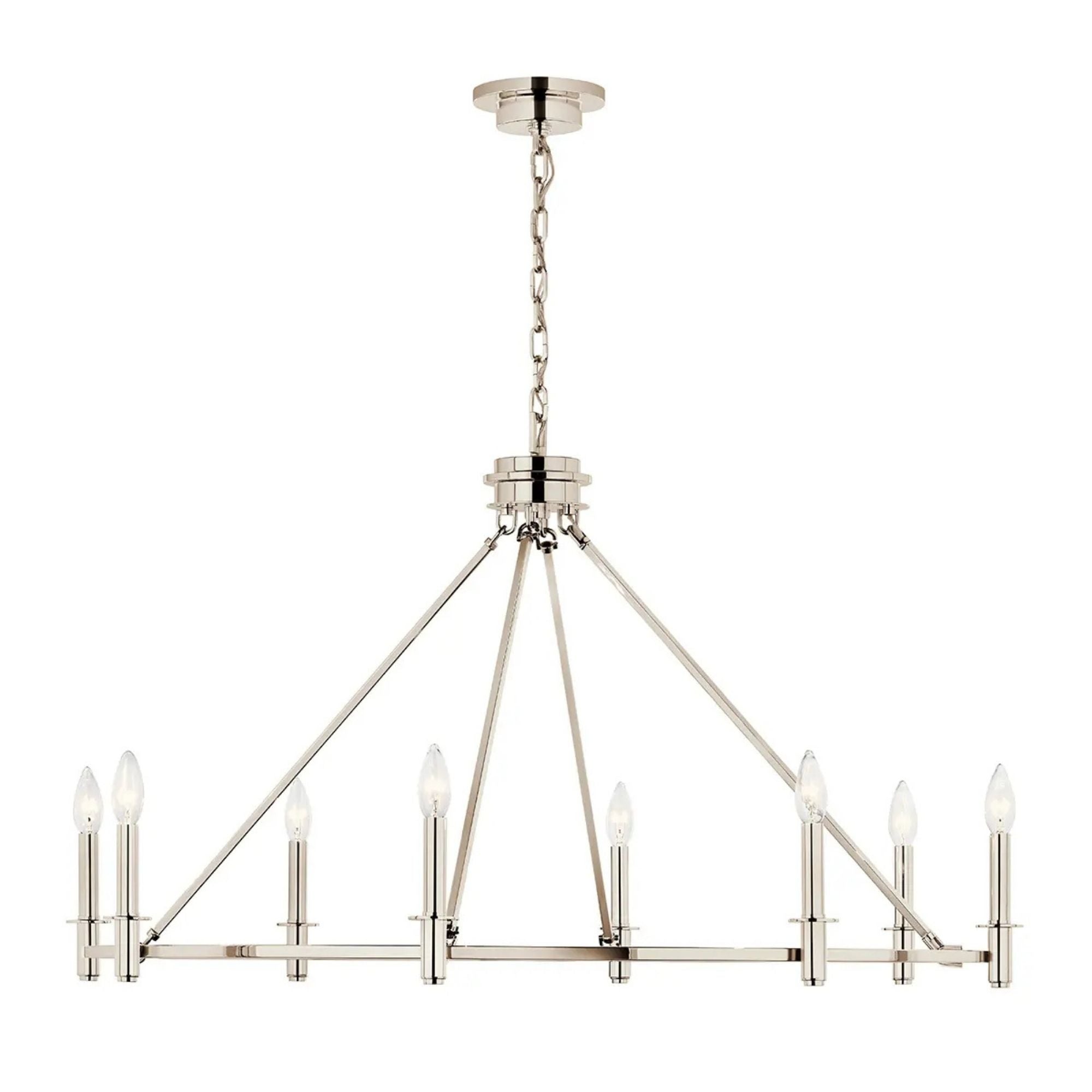 Carrick 41" 8-Light Chandelier, Polished Nickel Finish
