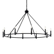 Carrick 54" 10-Light Chandelier, Black Finish
