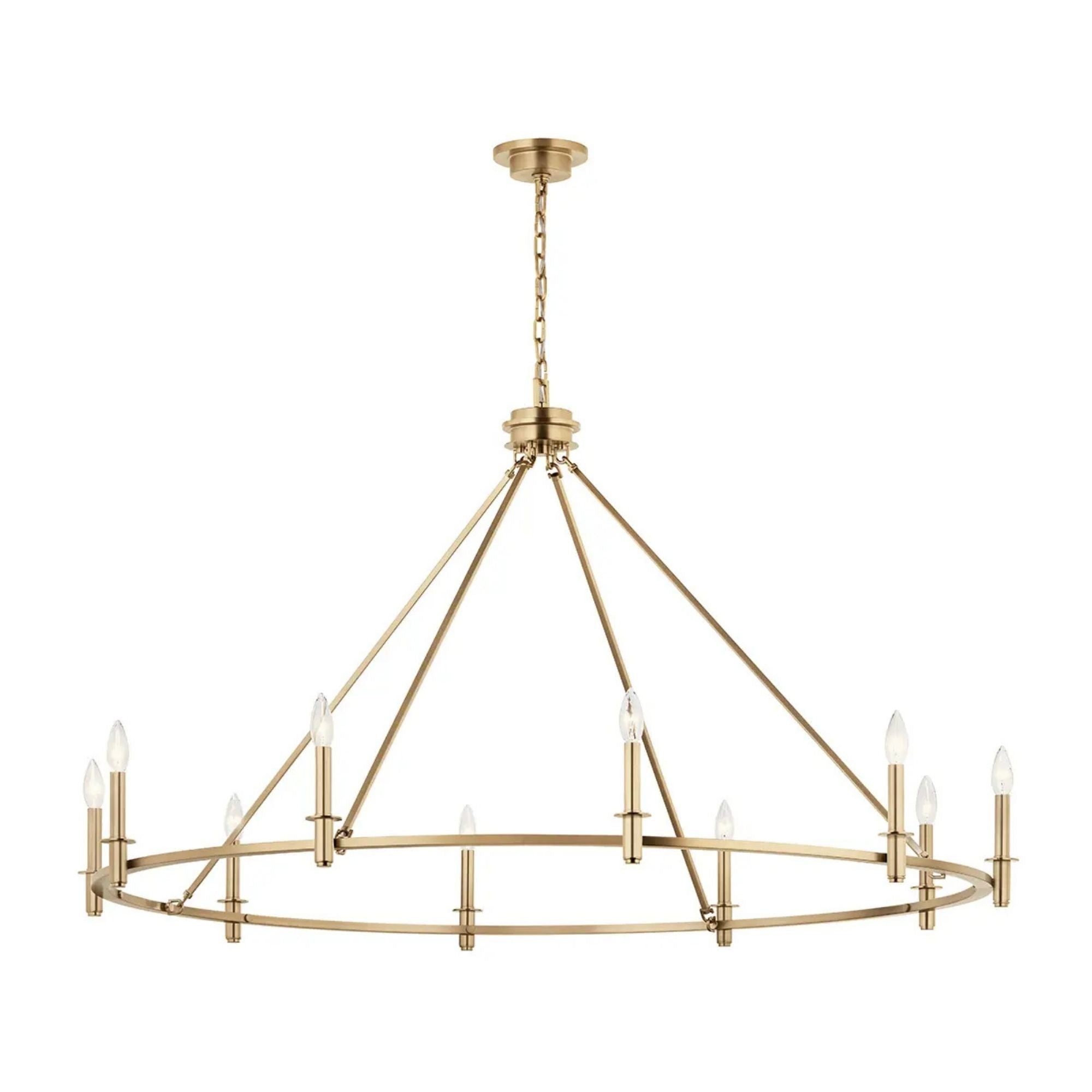 Carrick 54" 10-Light Chandelier, Champagne Bronze Finish - Bees Lighting