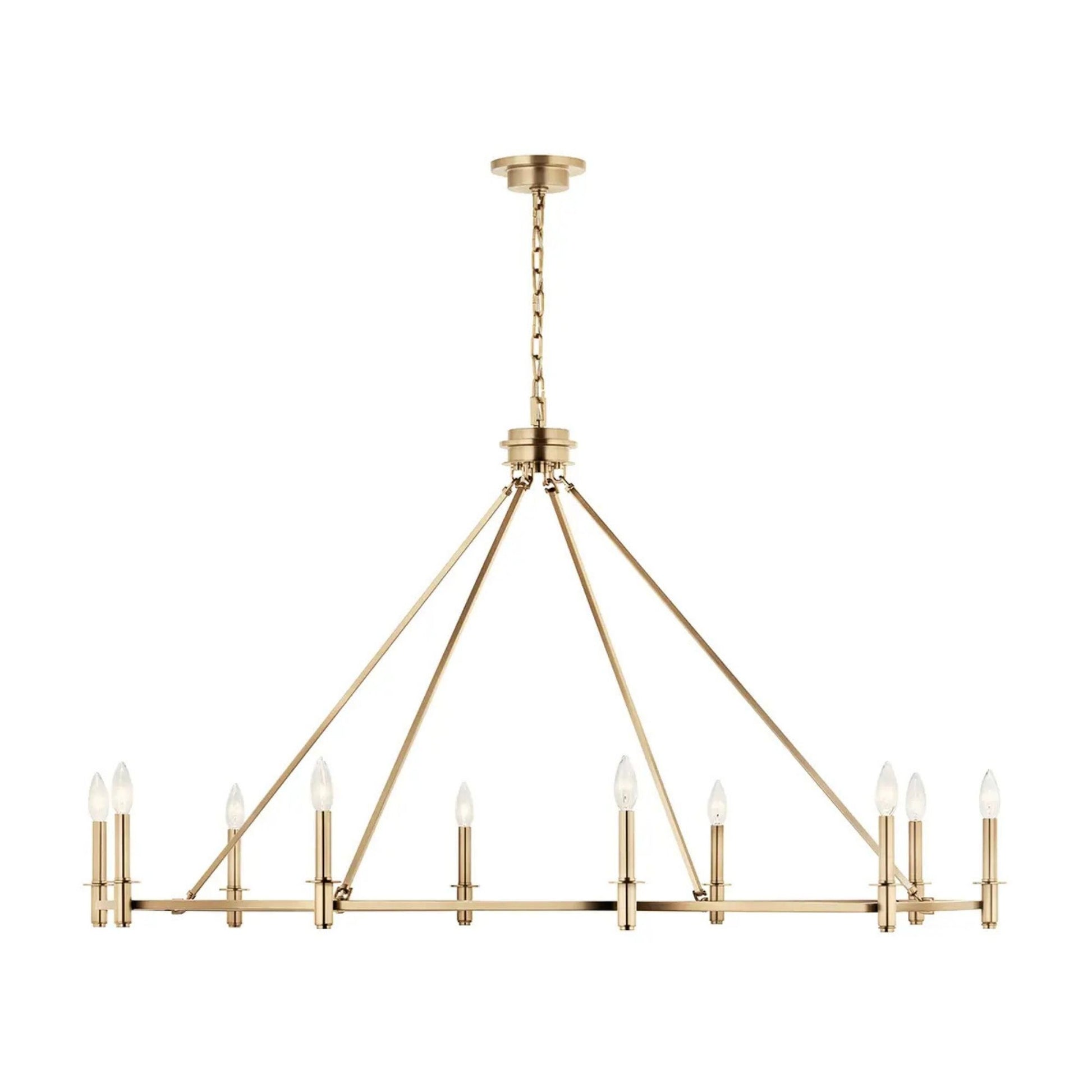 Carrick 54" 10-Light Chandelier, Champagne Bronze Finish - Bees Lighting