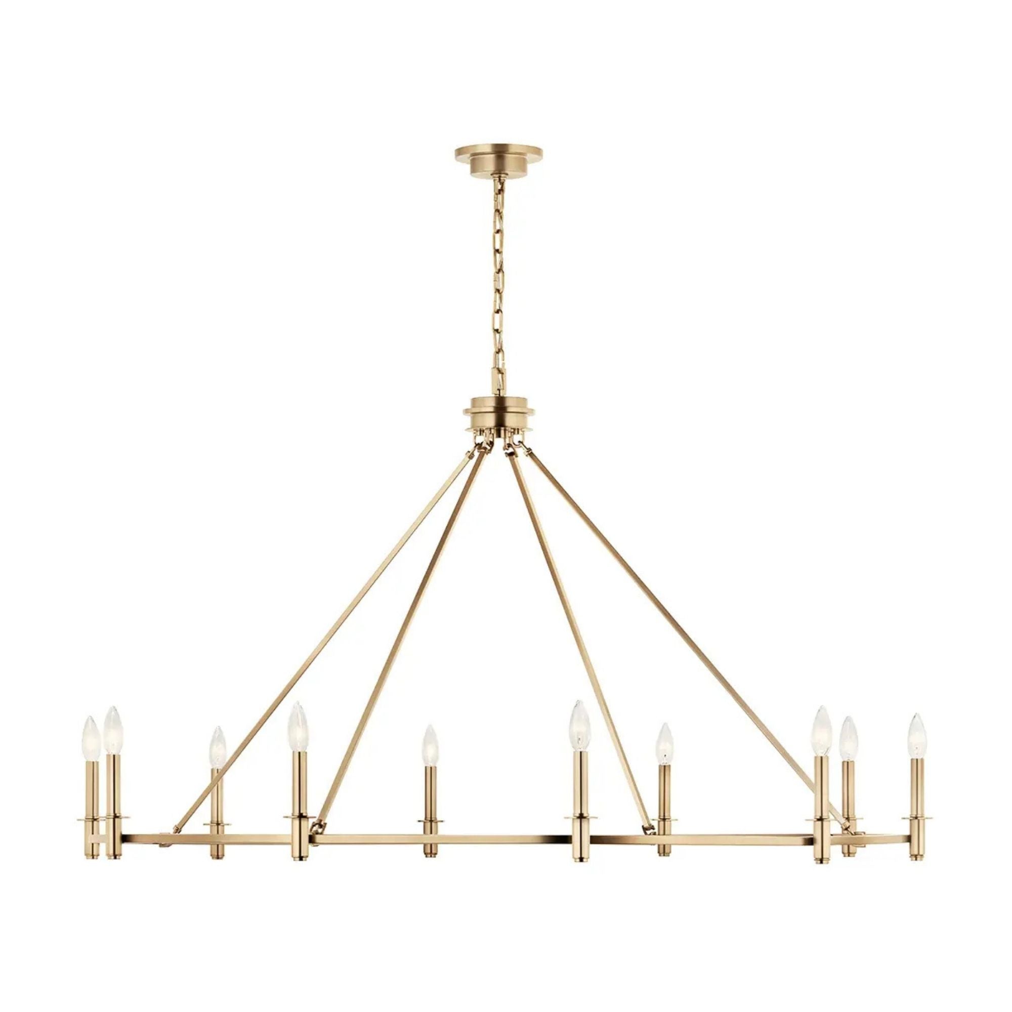 Carrick 54" 10-Light Chandelier, Champagne Bronze Finish - Bees Lighting