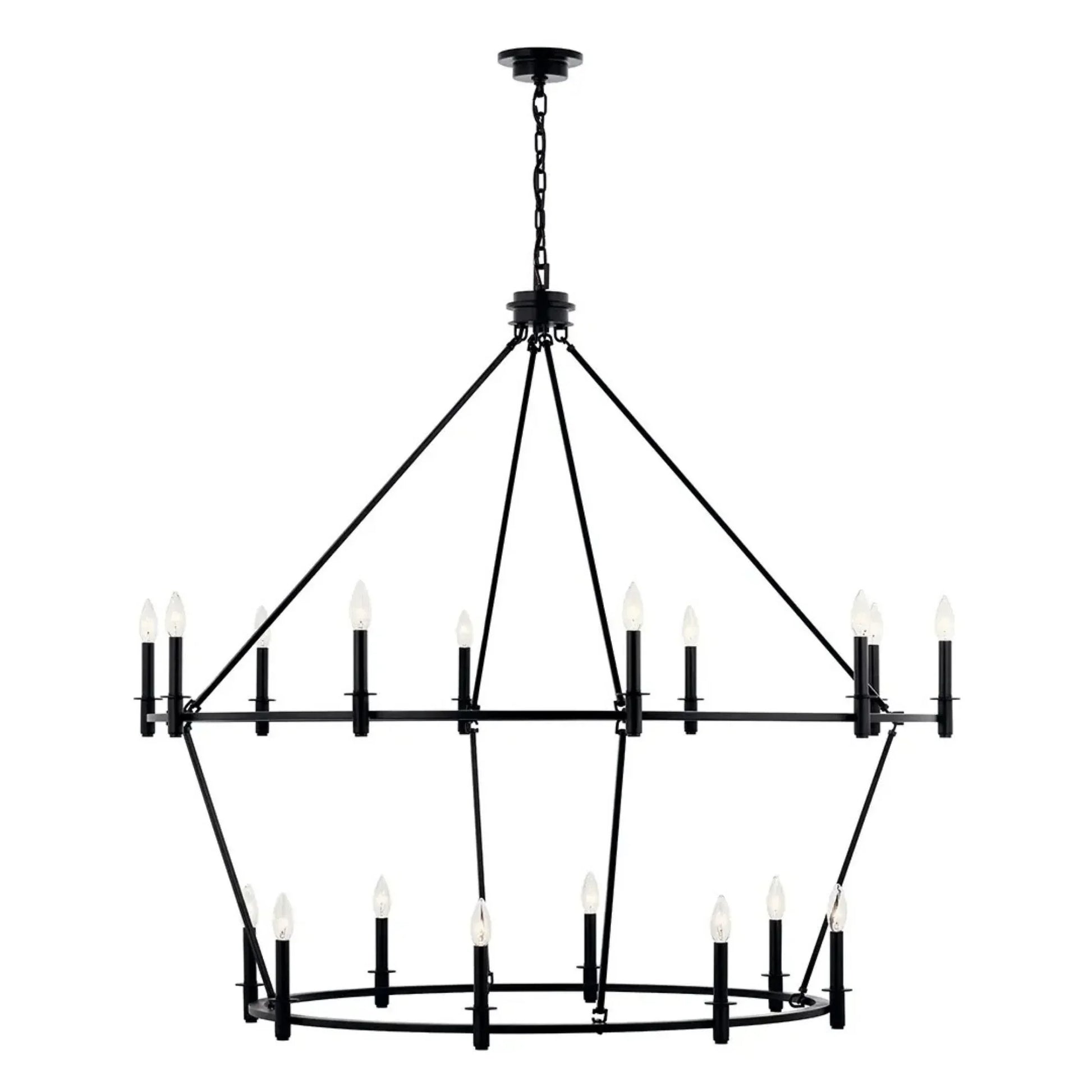 Kichler Lighting - Carrick 54" 18-Light Chandelier, Black Finish | Bees Lighting