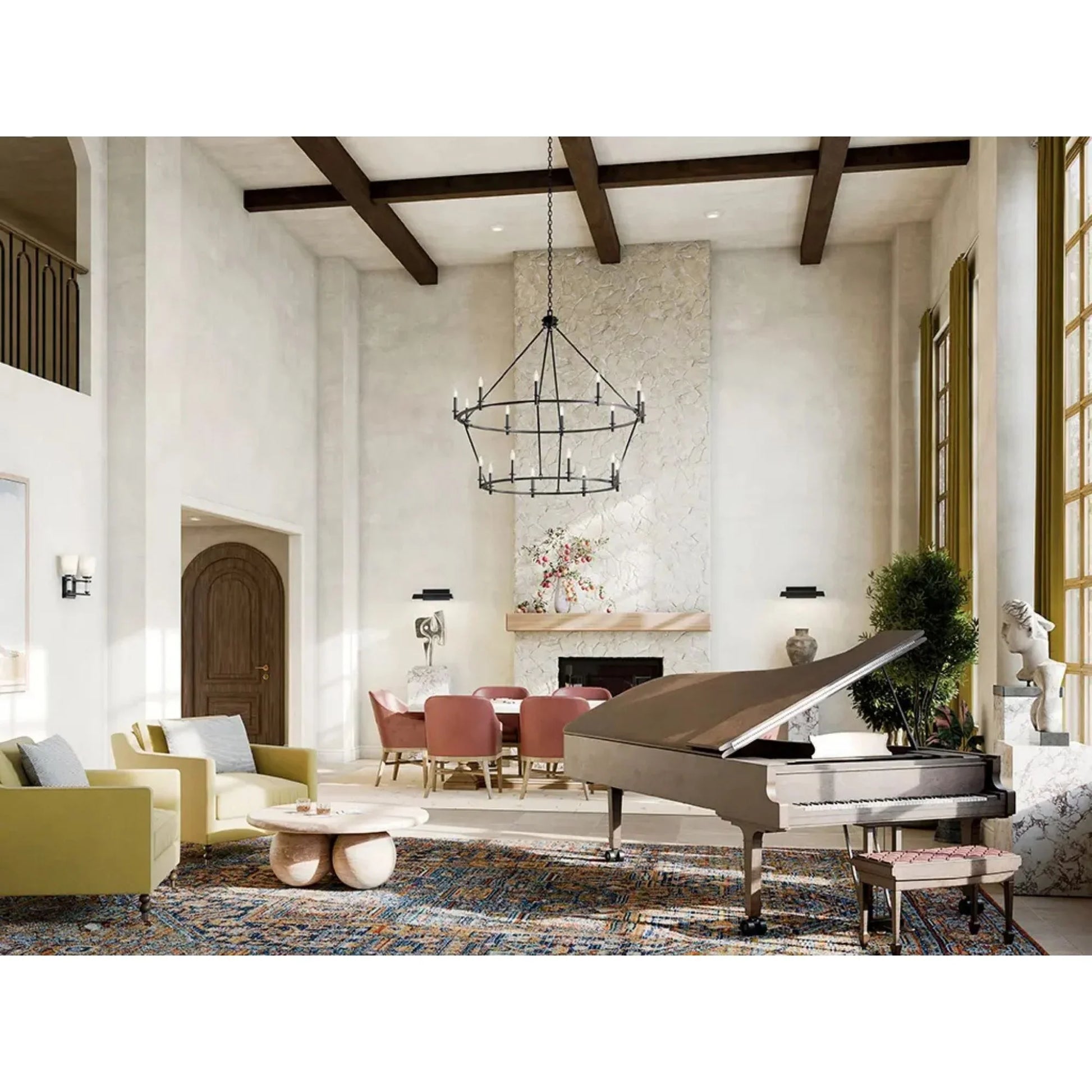 Kichler Lighting - Carrick 54" 18-Light Chandelier, Black Finish | Bees Lighting