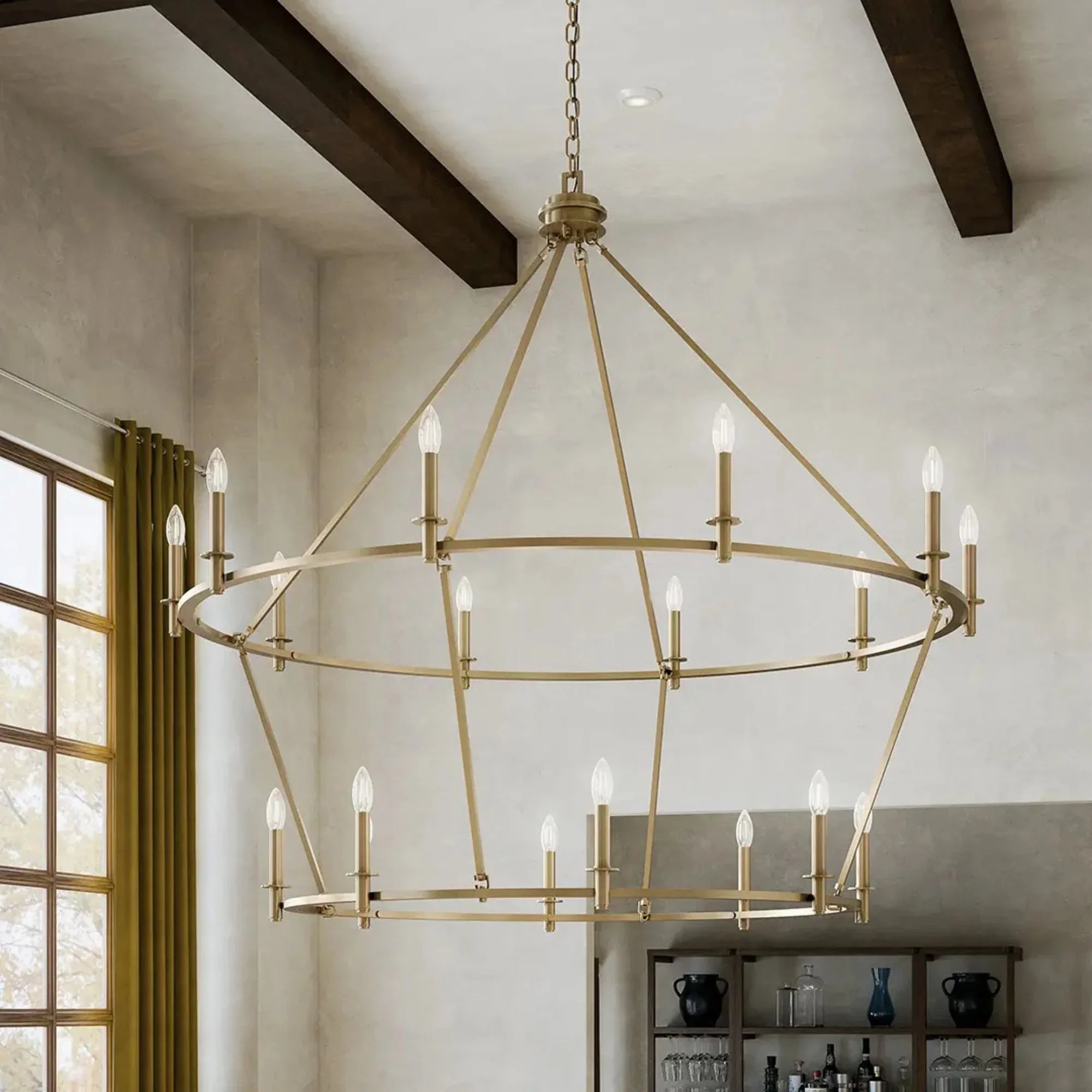 Carrick 54" 18-Light Chandelier, Champagne Bronze Finish - Bees Lighting