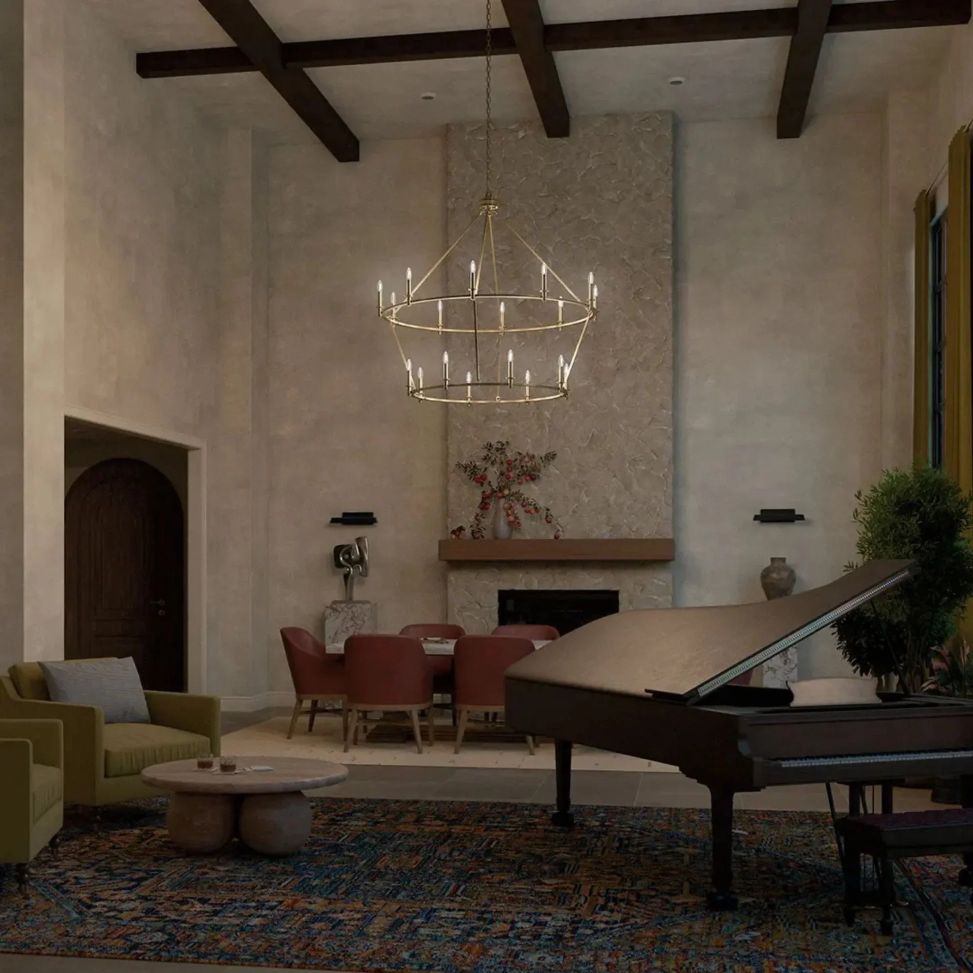 Carrick 54" 18-Light Chandelier, Champagne Bronze Finish - Bees Lighting