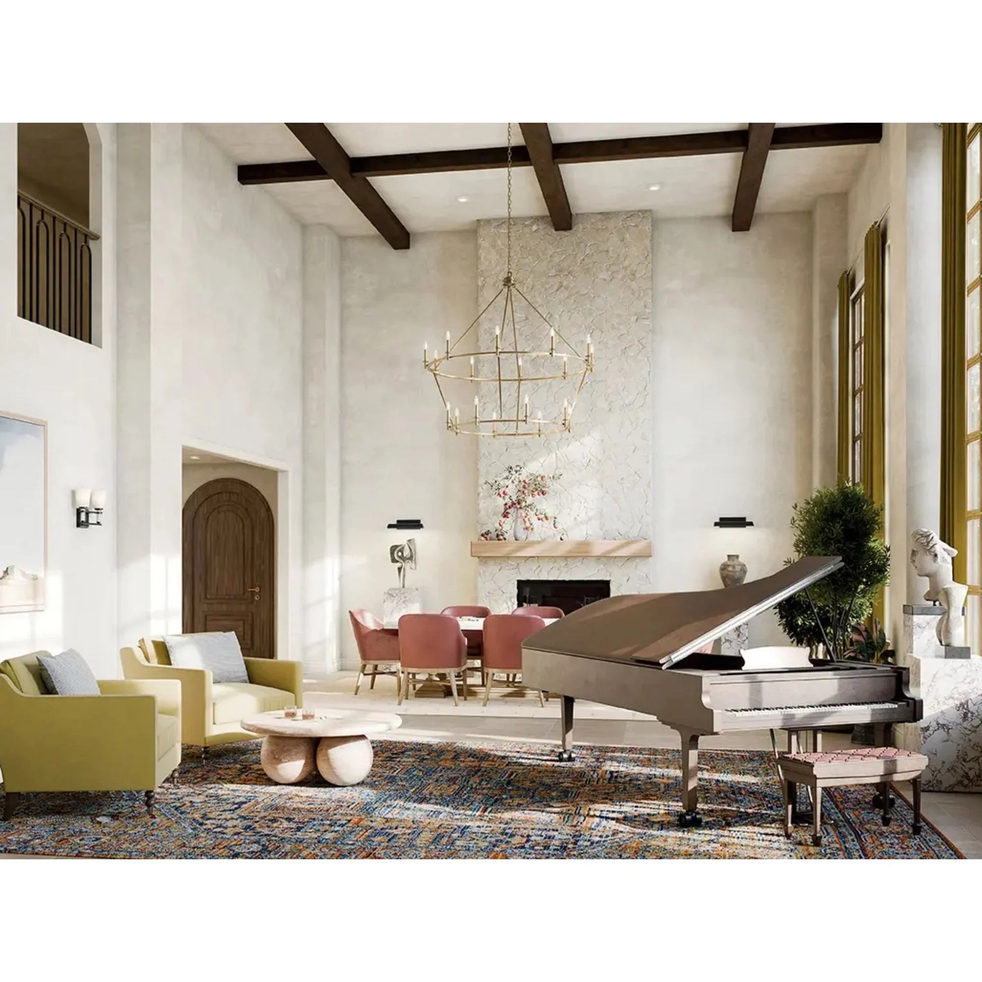 Carrick 54" 18-Light Chandelier, Champagne Bronze Finish - Bees Lighting