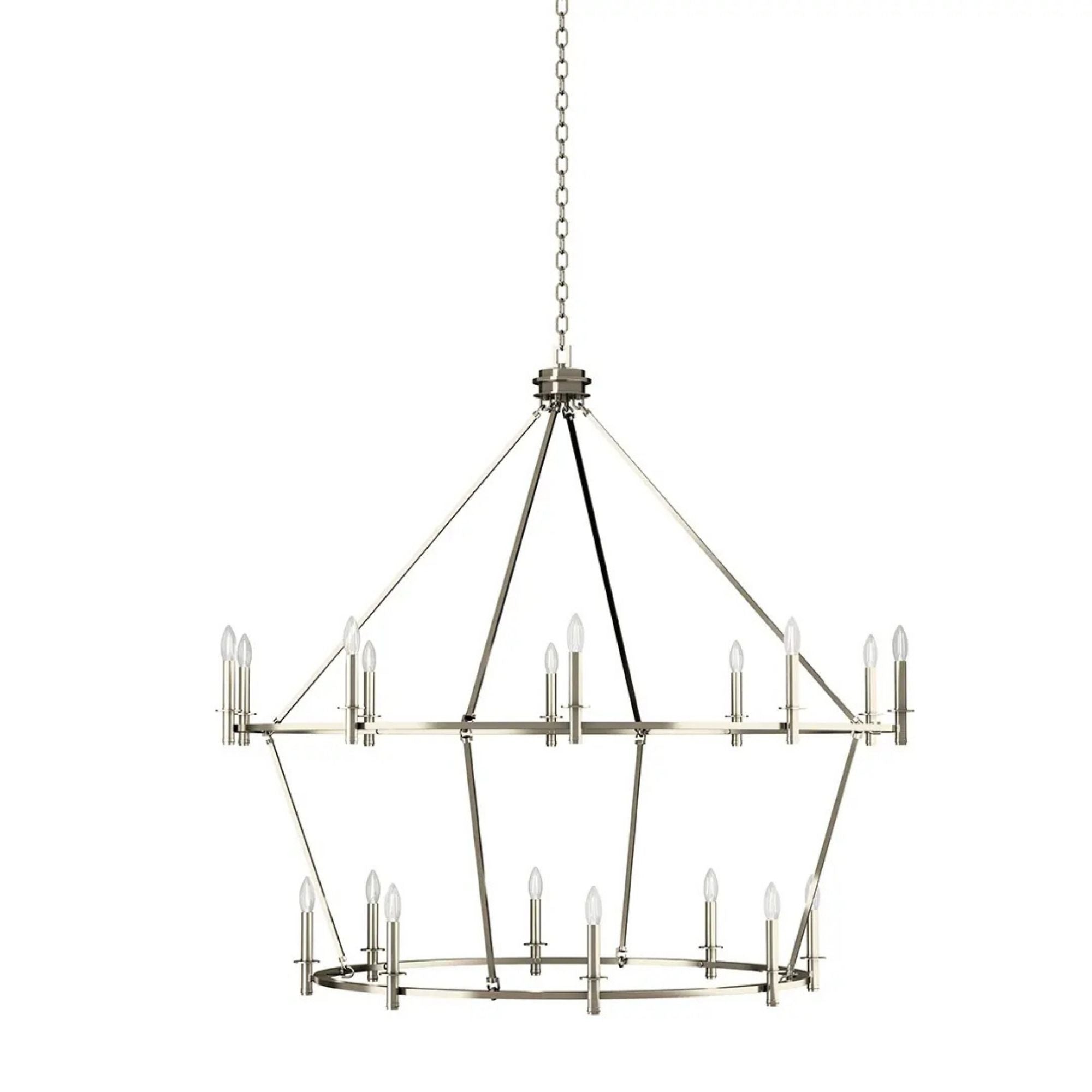 Carrick 54" 18-Light Chandelier, Polished Nickel Finish