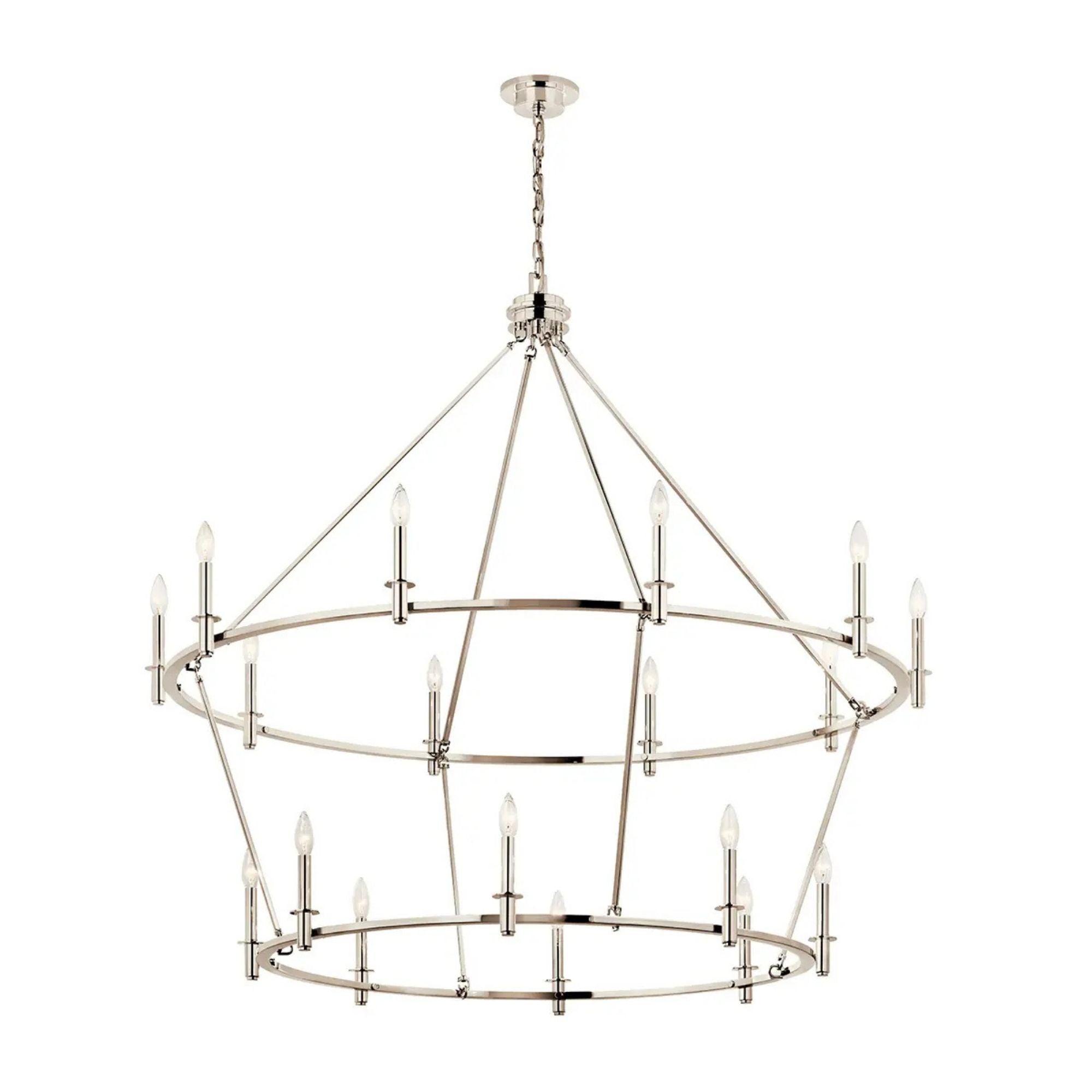 Carrick 54" 18-Light Chandelier, Polished Nickel Finish